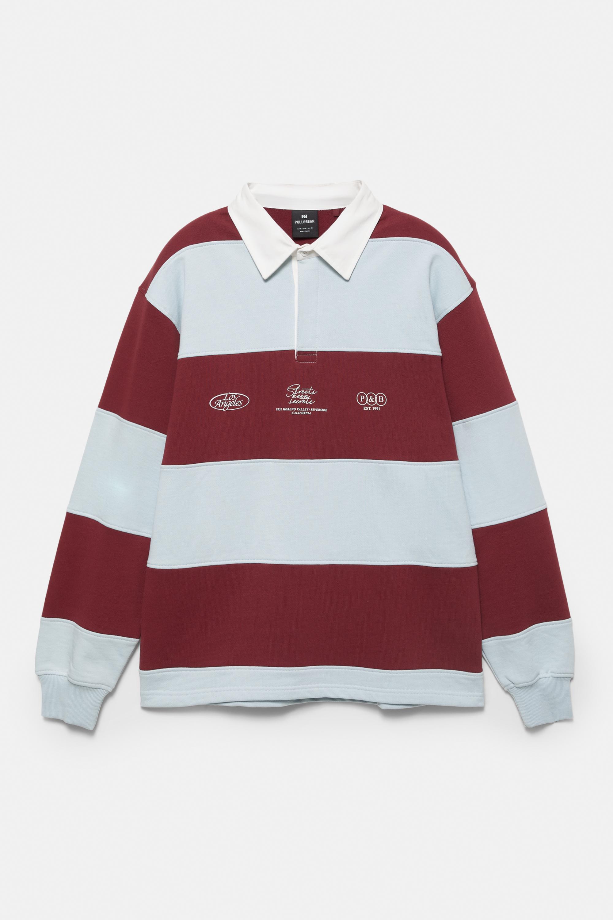 Çizgili uzun kollu polo