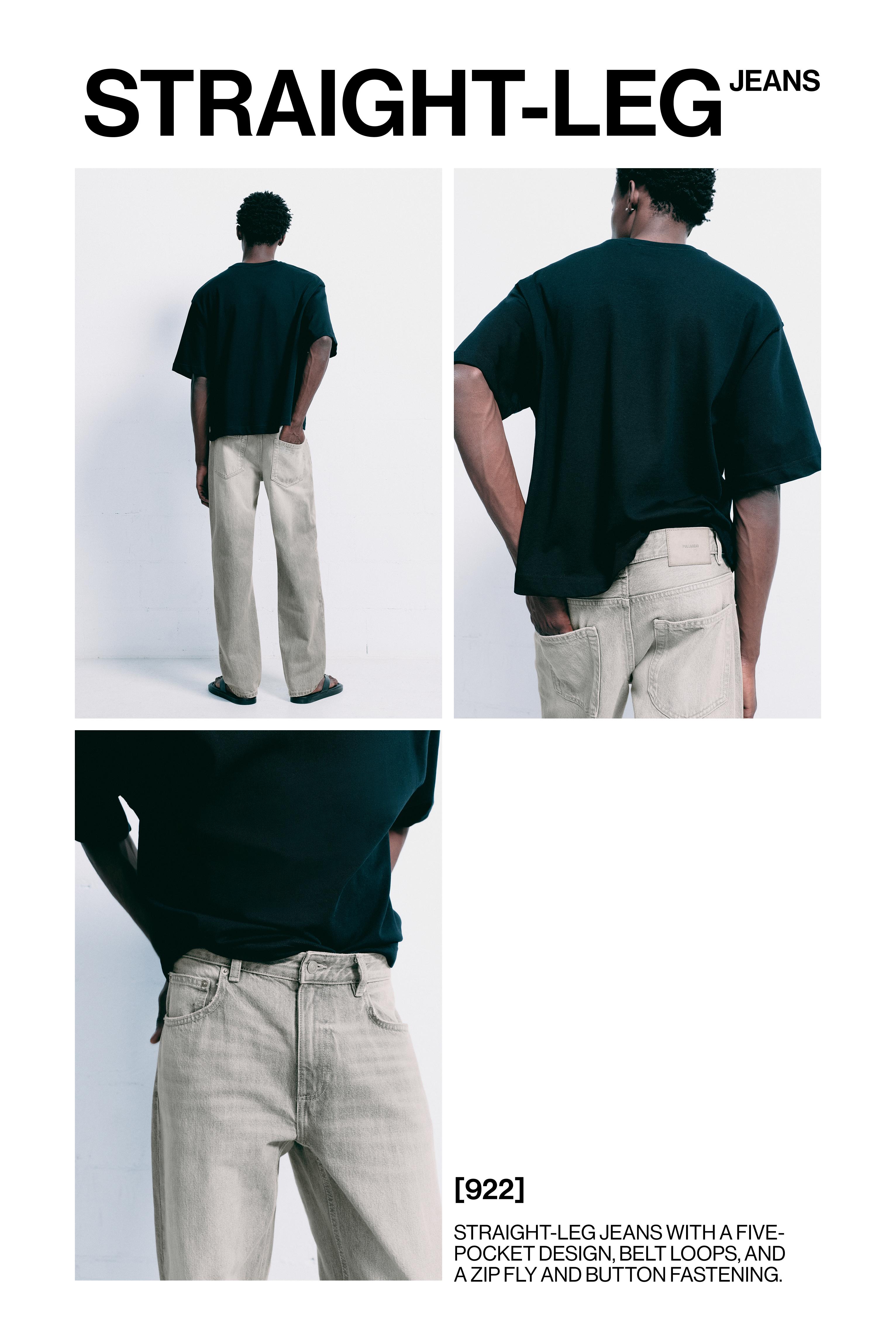 Straight-leg jeans — Dark grey