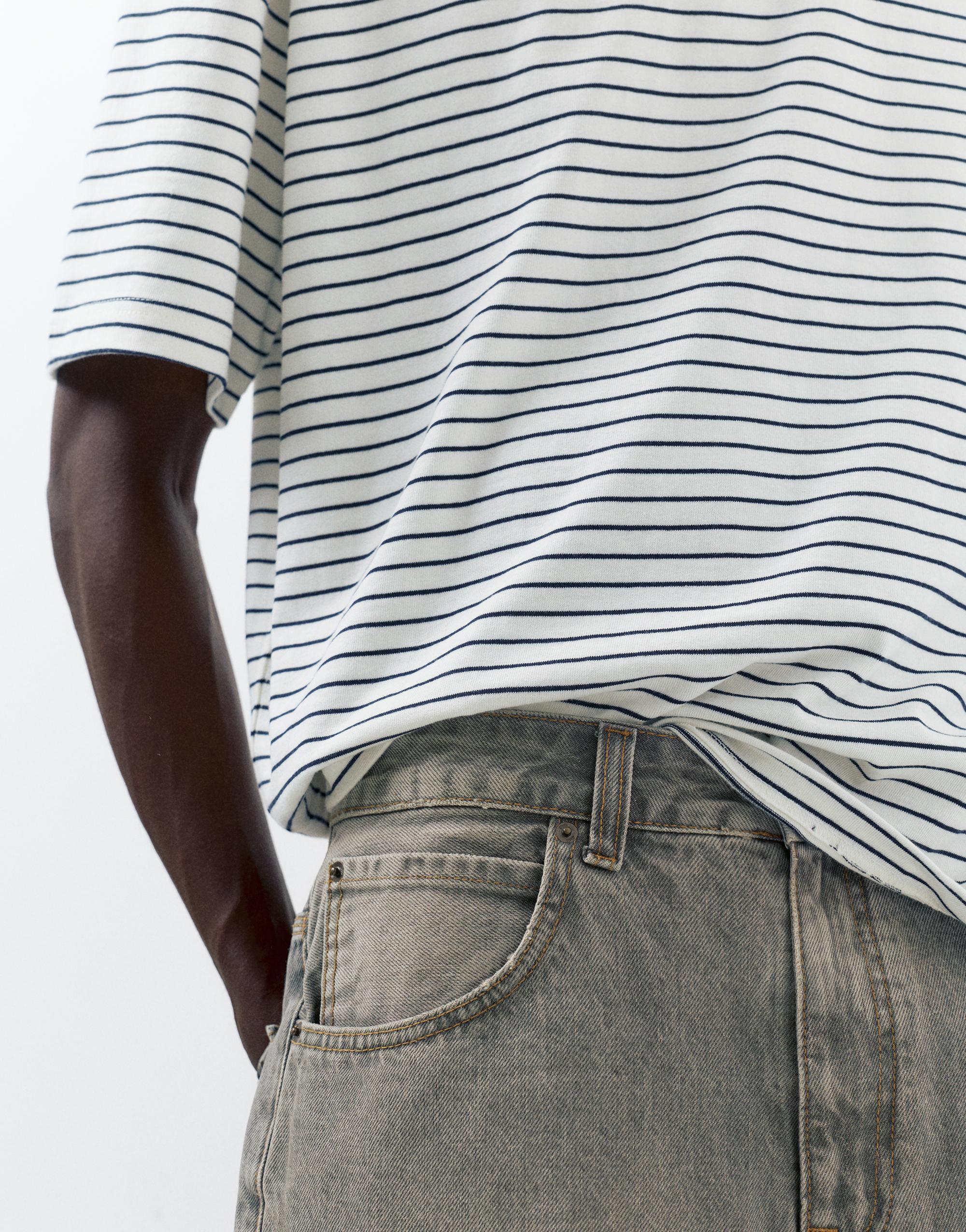 Baggy relaxed fit denim Bermuda shorts — Dark grey