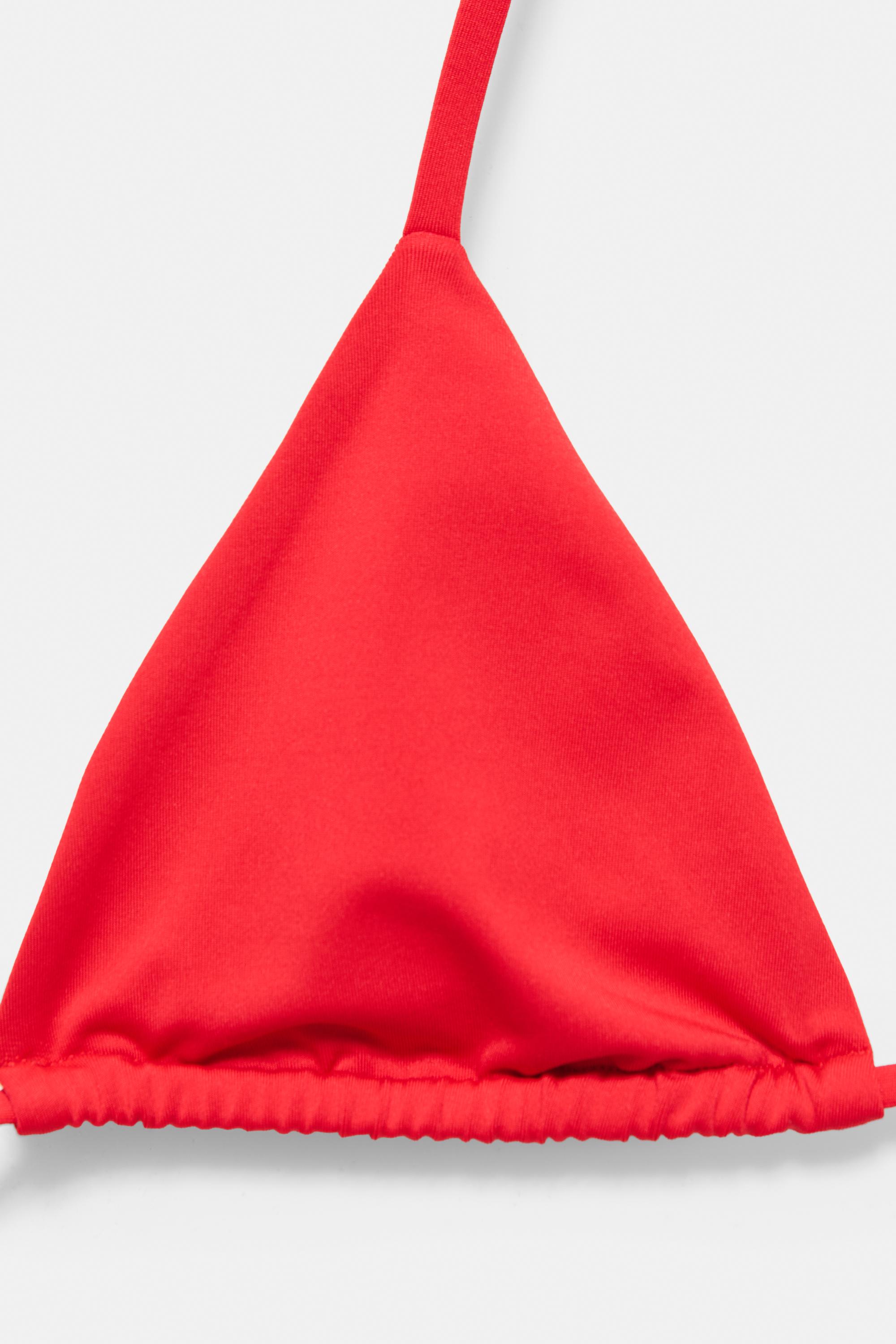 Red triangle bikini top — Red