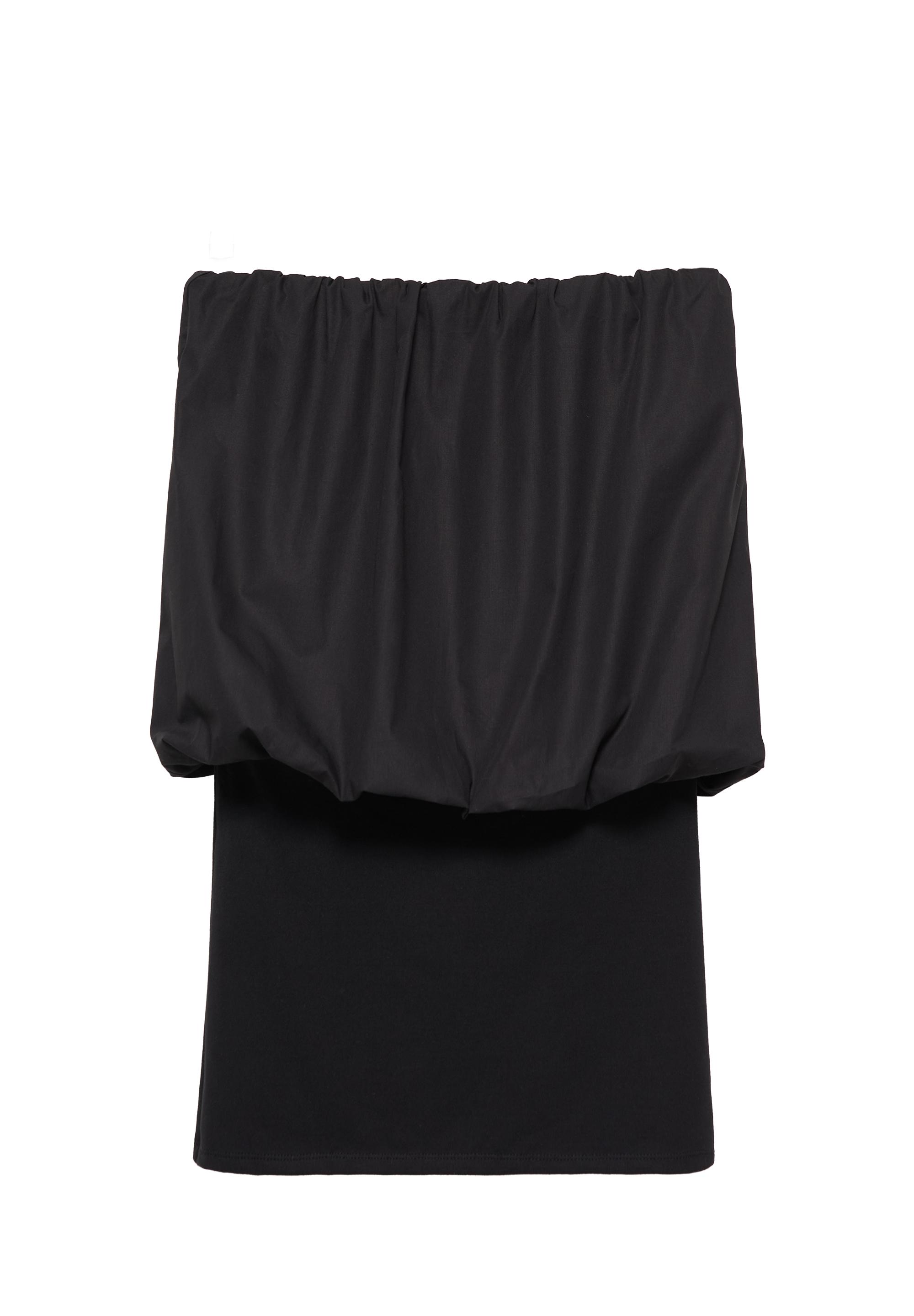 Short balloon-hem dress — Black