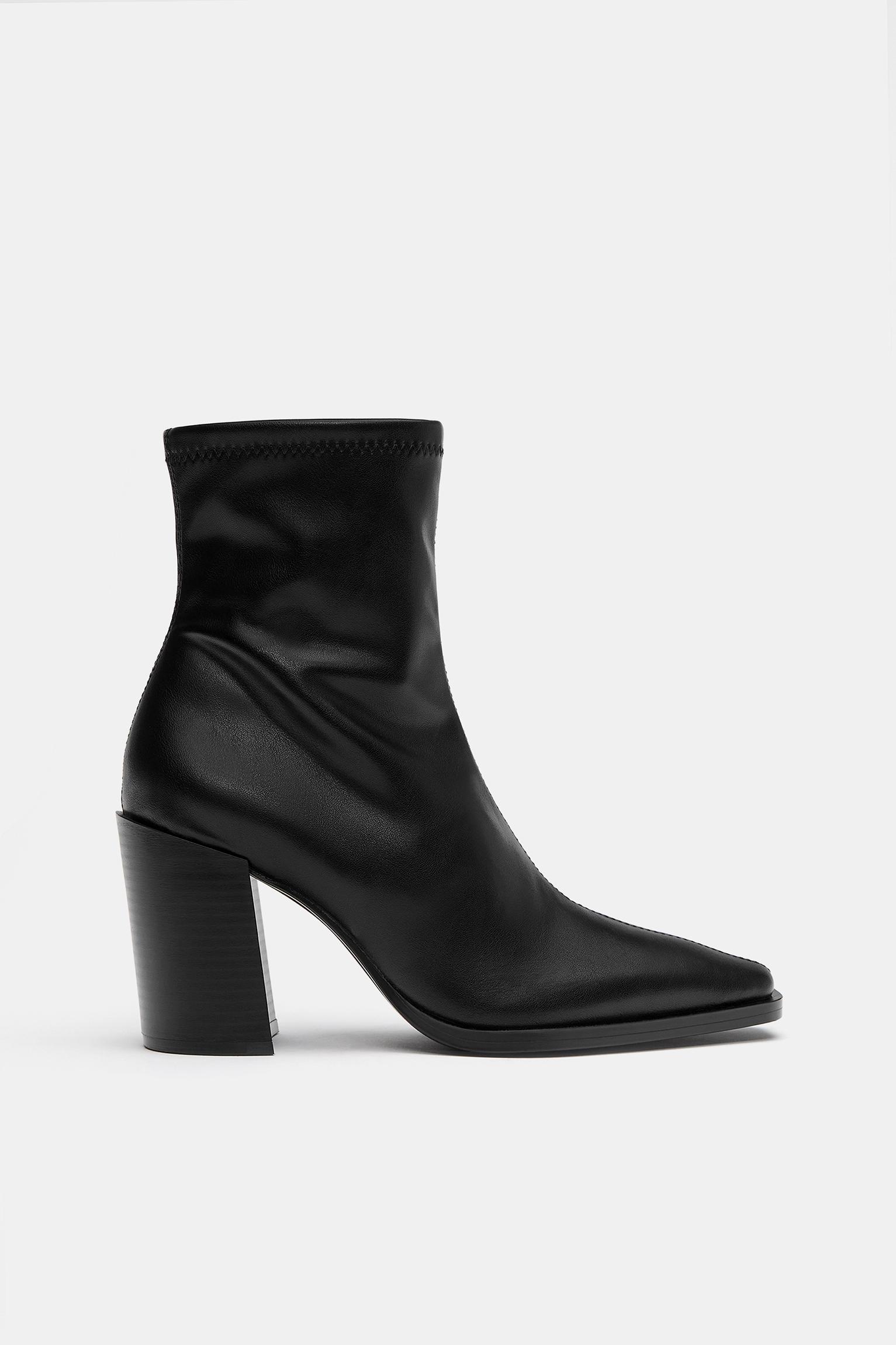 Stretch-Stiefeletten Mit Absatz