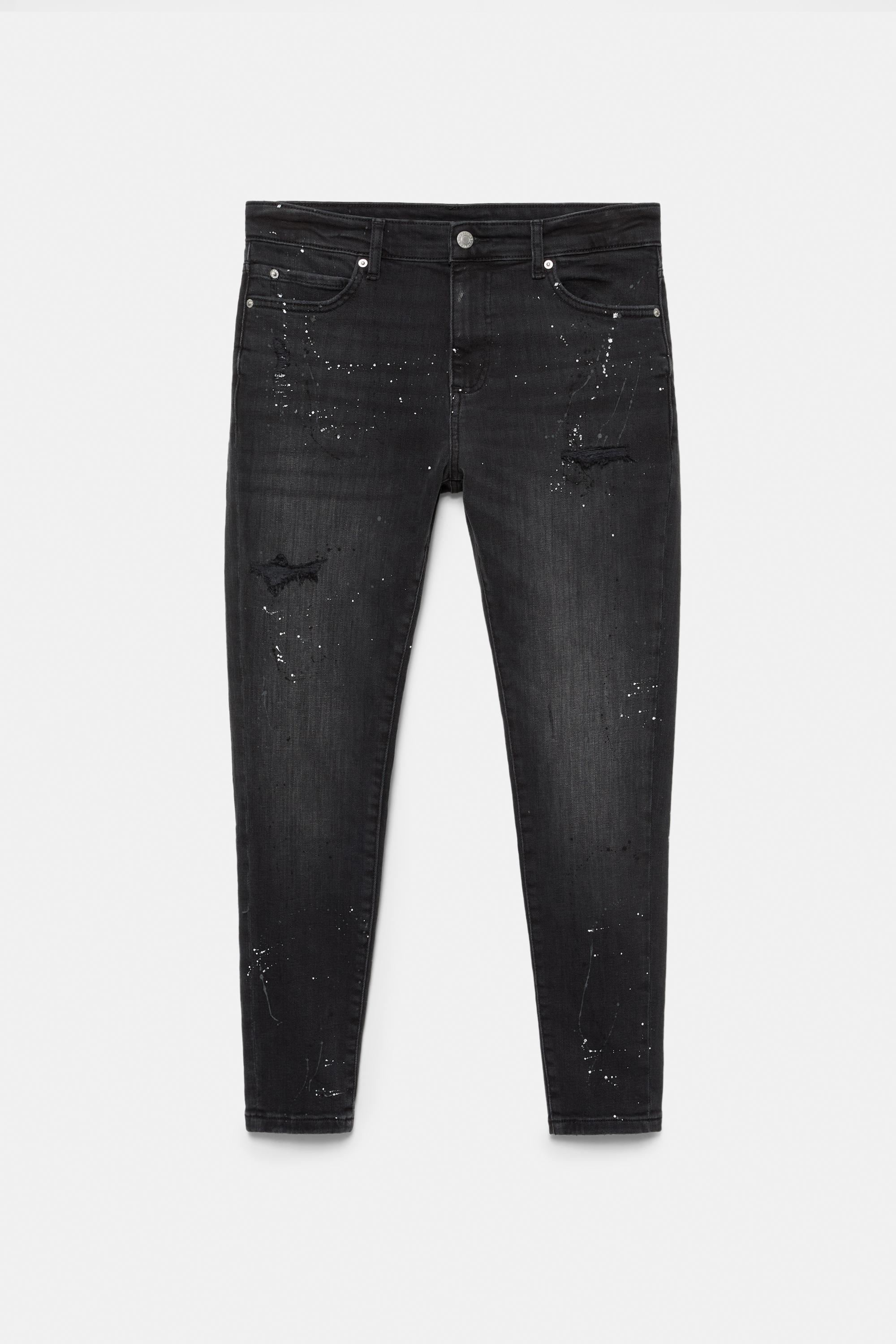 Ripped skinny jeans — Faded black