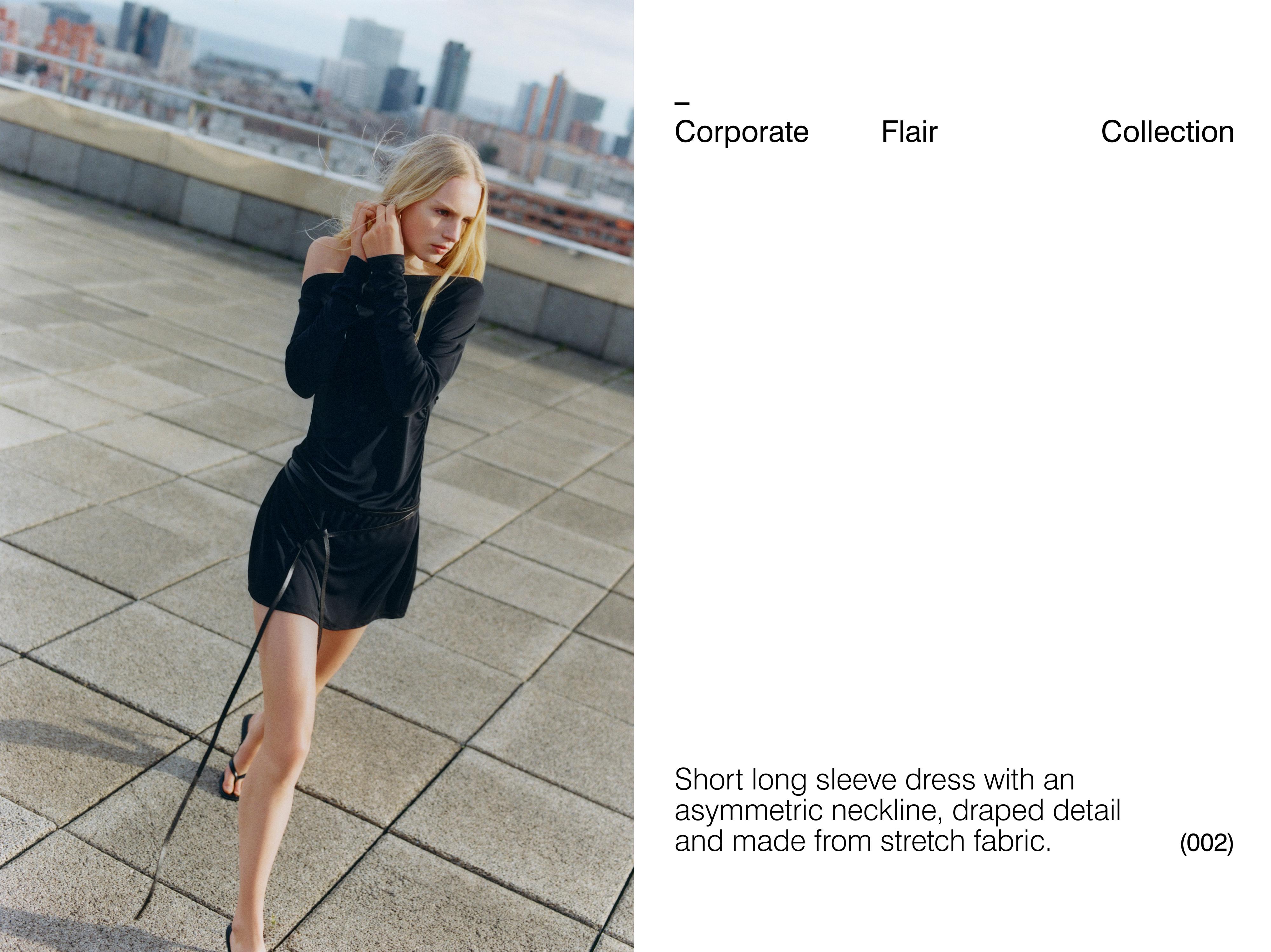 Short asymmetric dress — Black