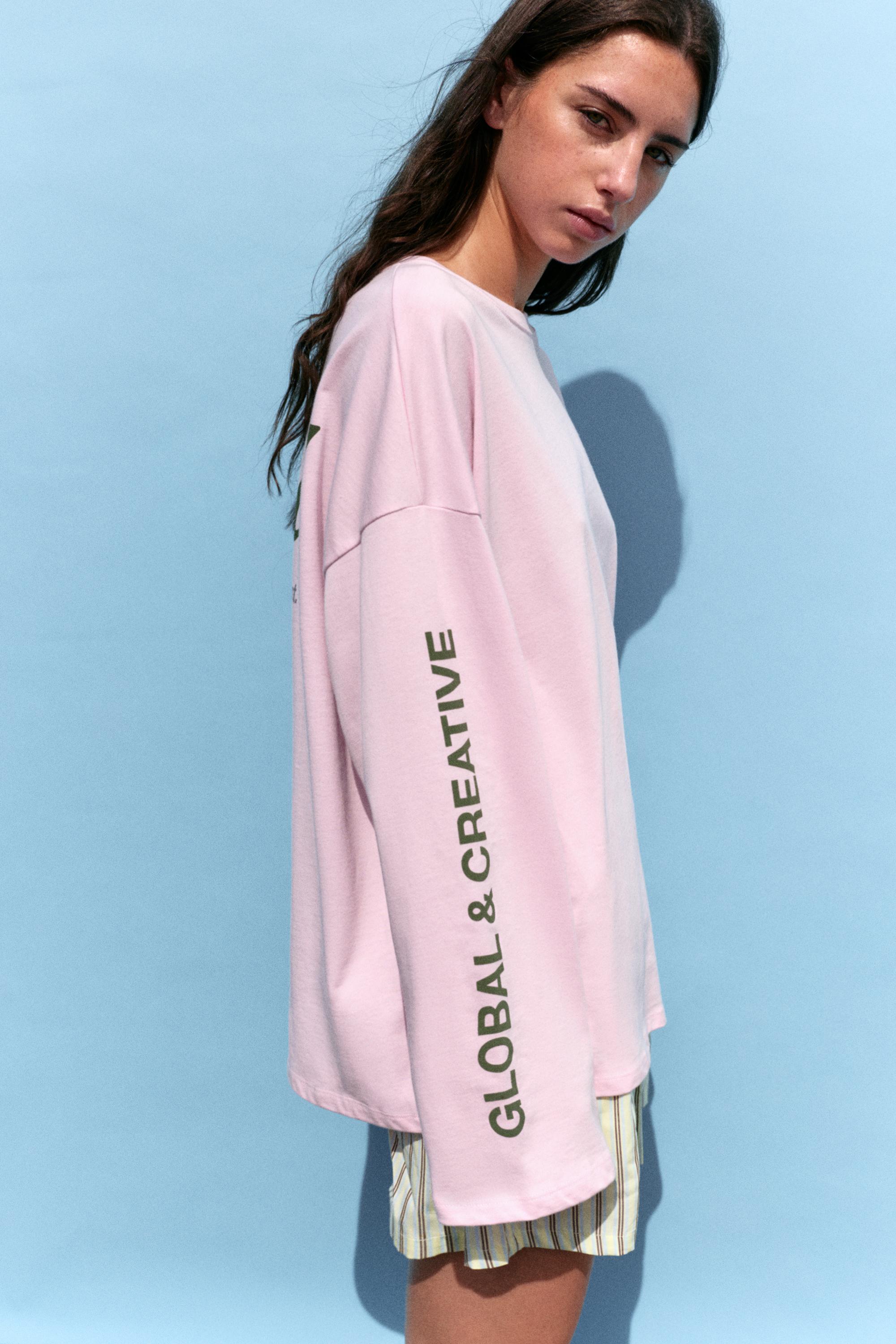 Long sleeve STWD T-shirt — Pink/White