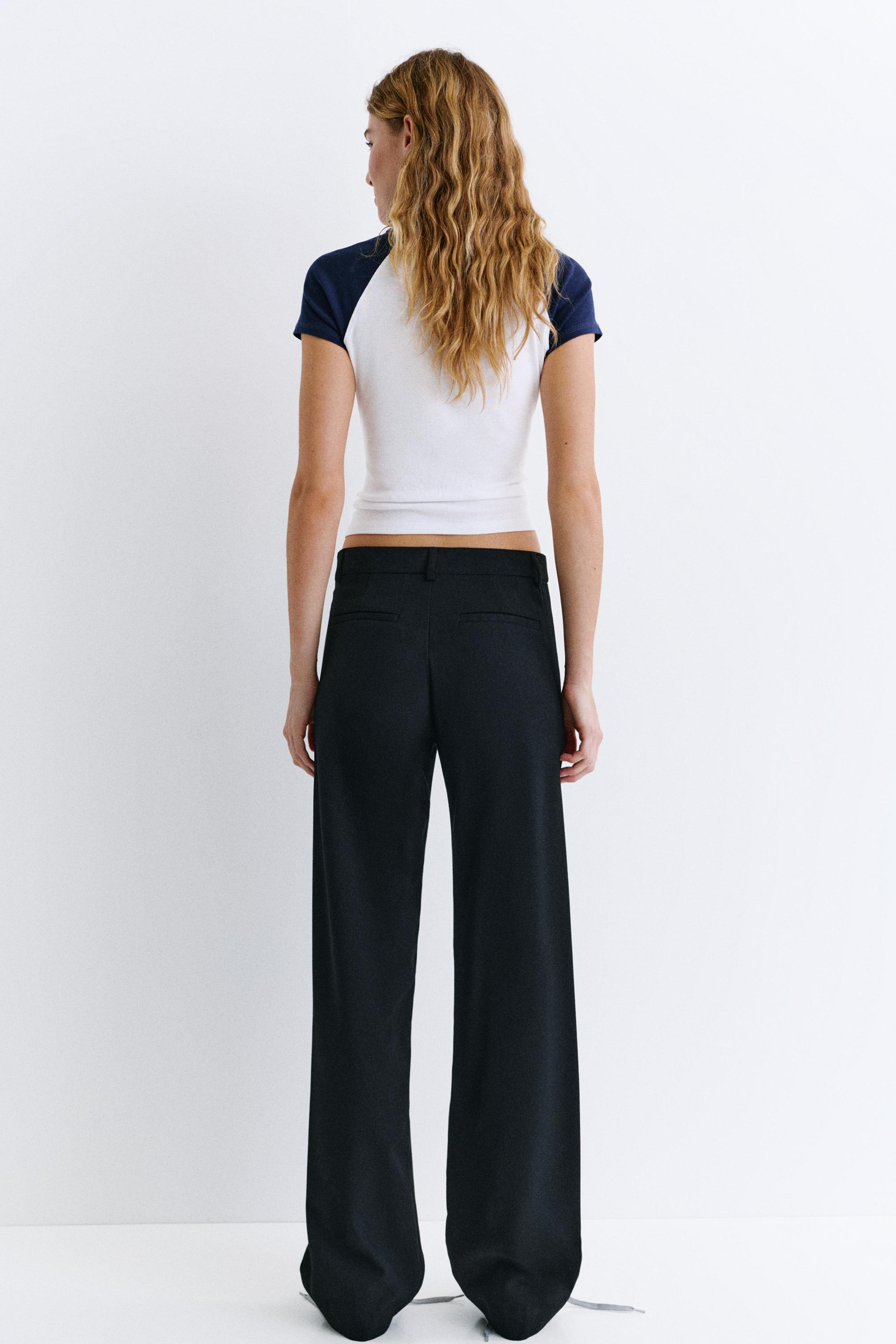 Straight-leg smart trousers — Black