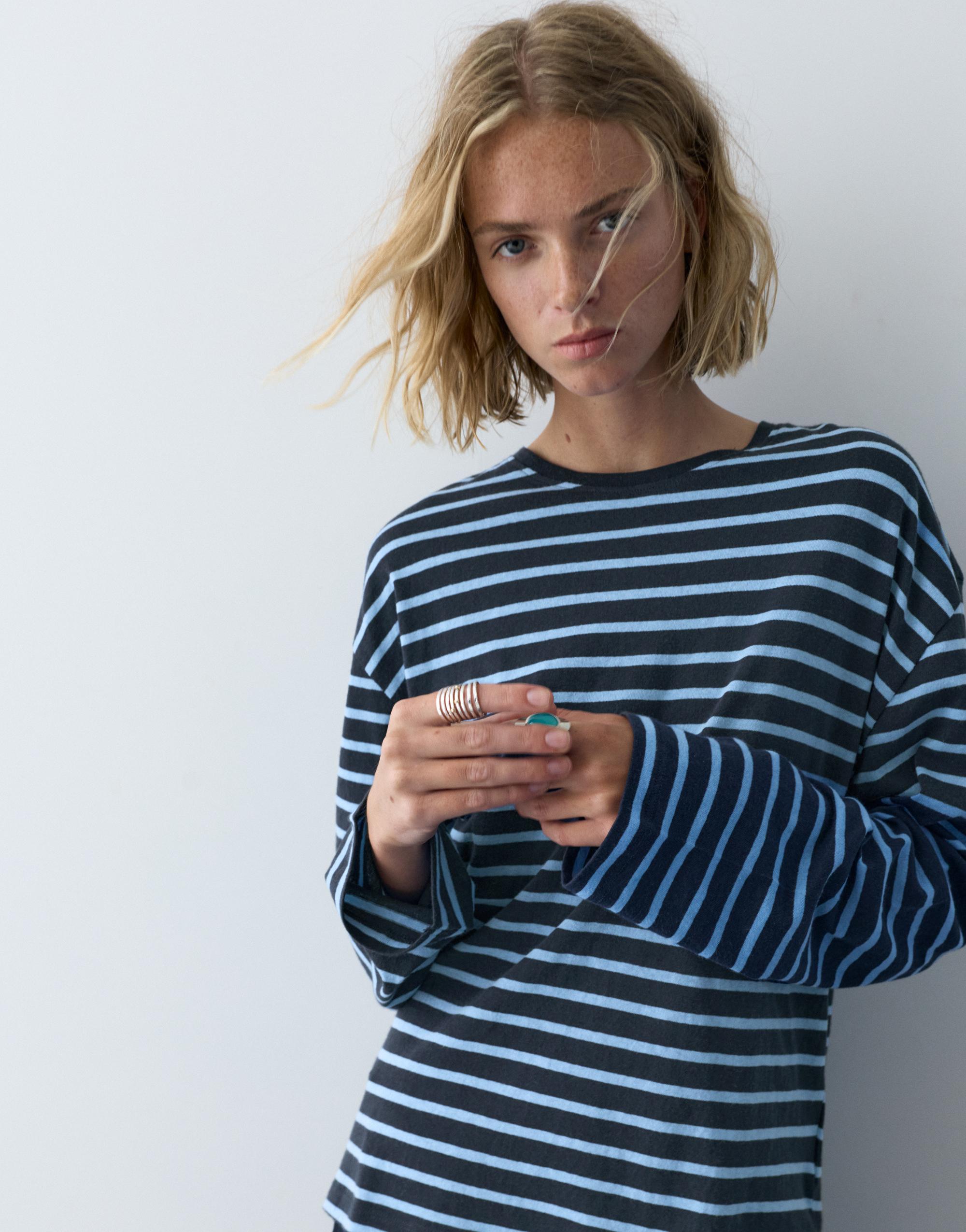 Çizgili uzun kollu t-shirt - Görsel 29