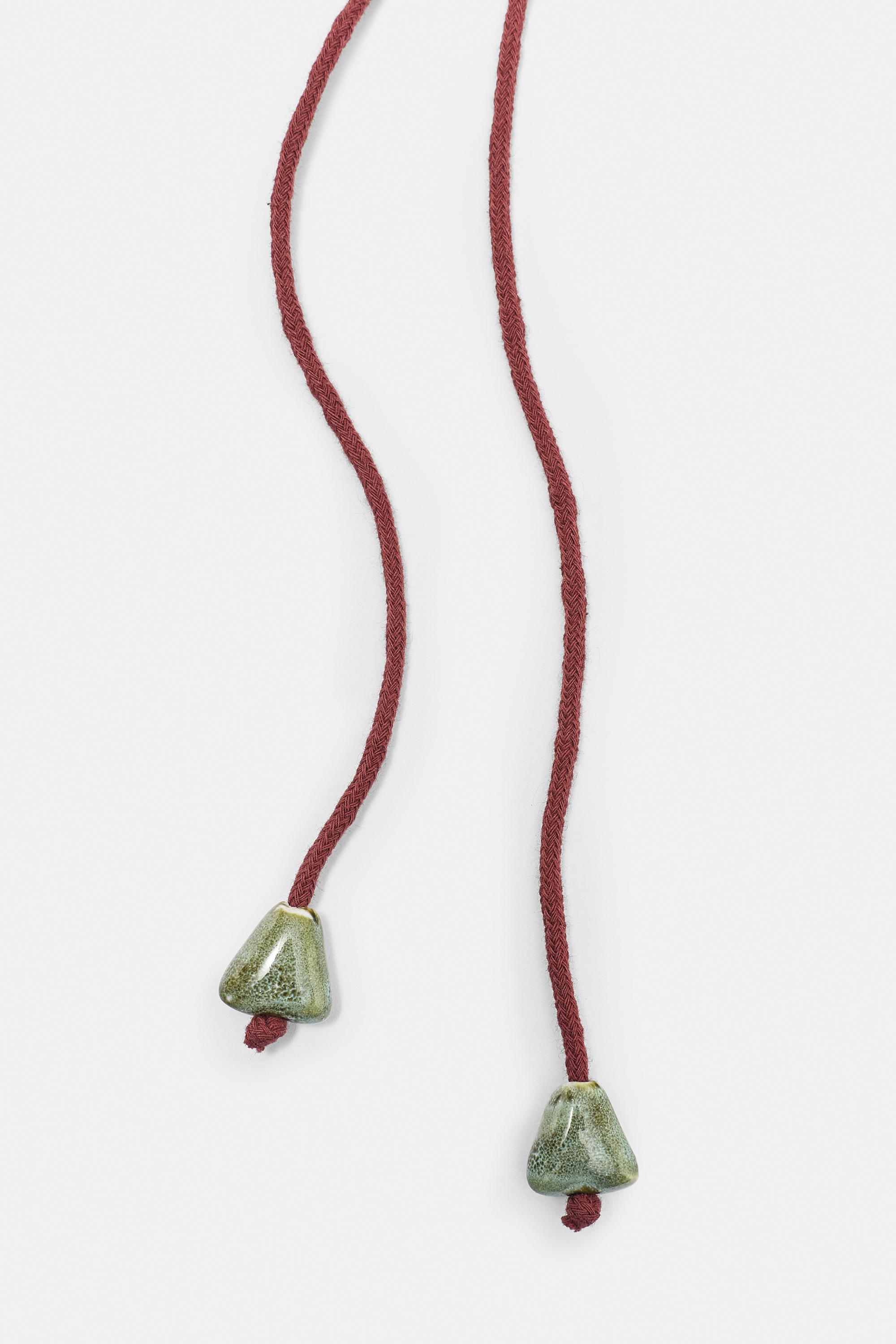 Floral cord belt — Maroon