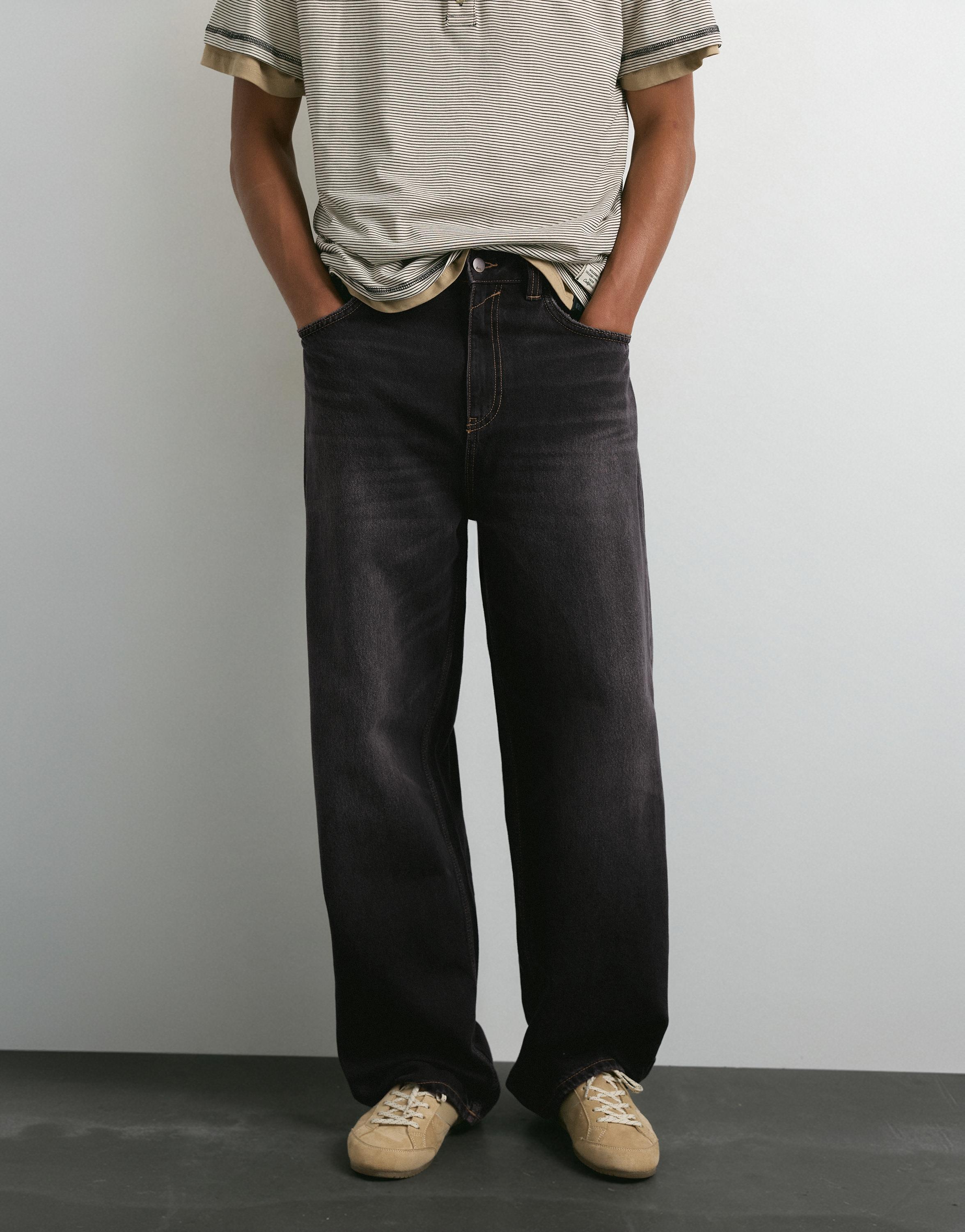 Relaxed baggy jeans — Faded black