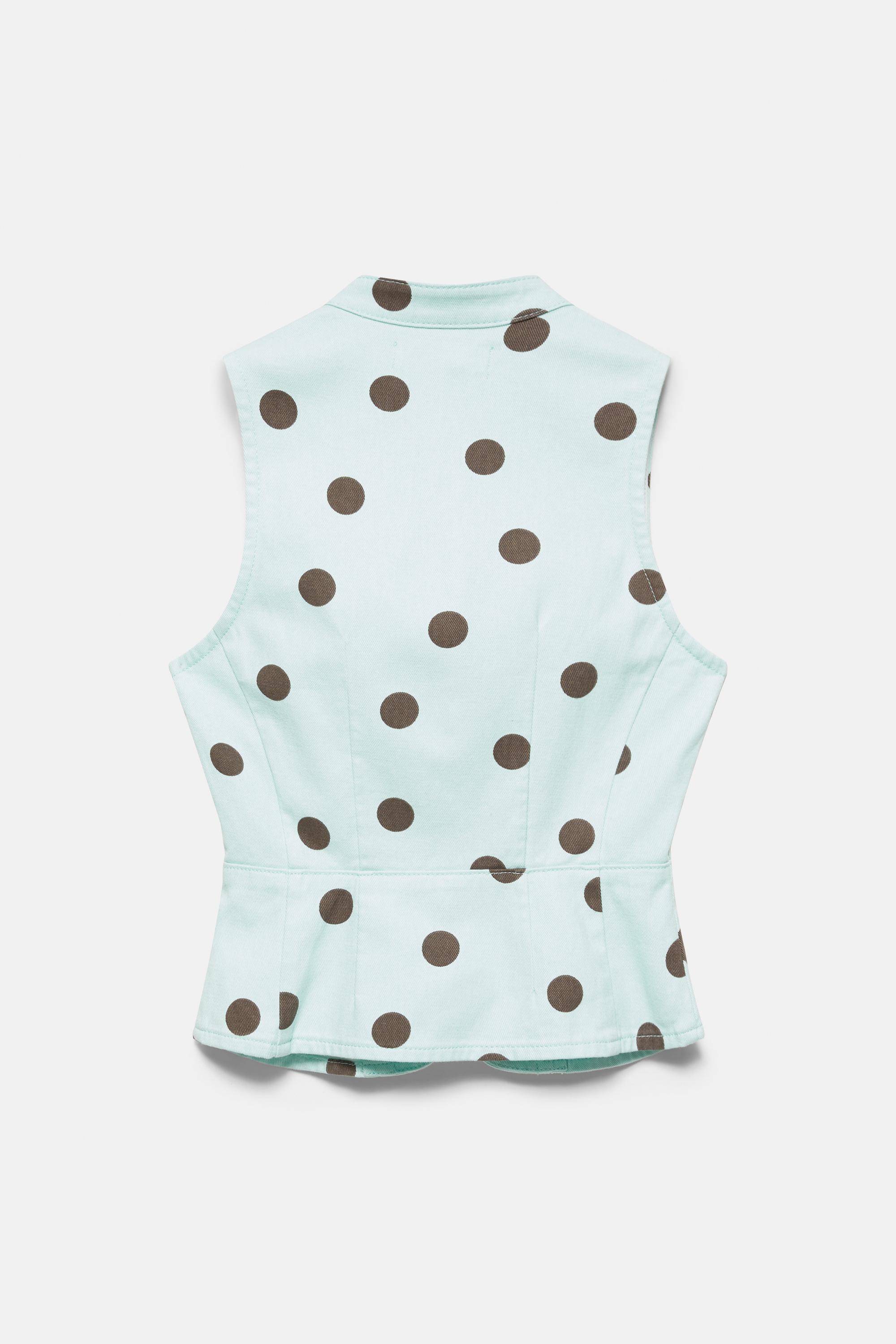Polka dot cut-out top — Turquoise