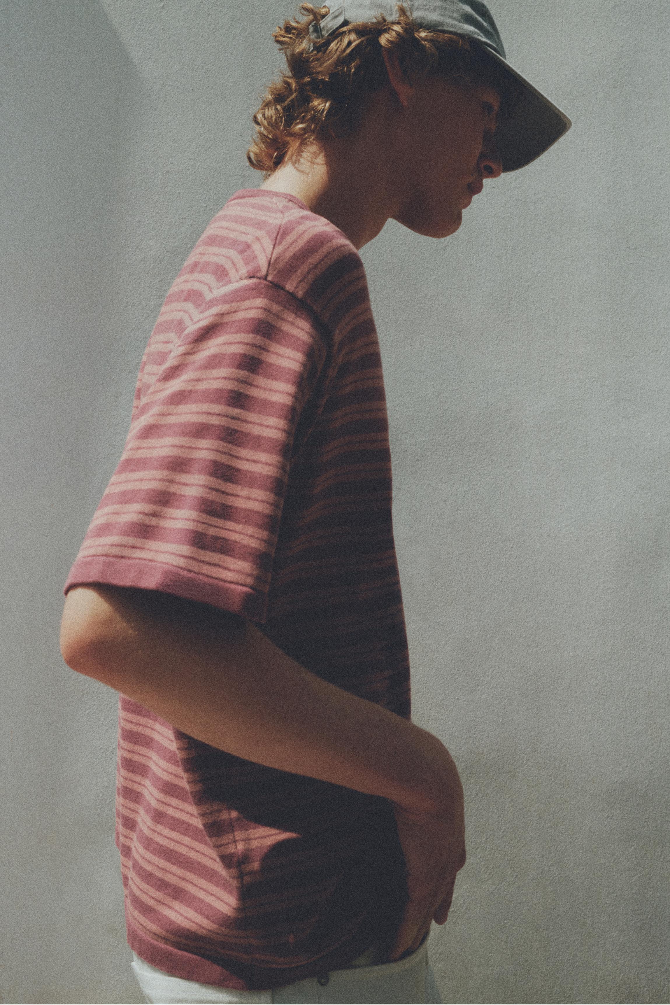 Striped knit T-shirt — Purple
