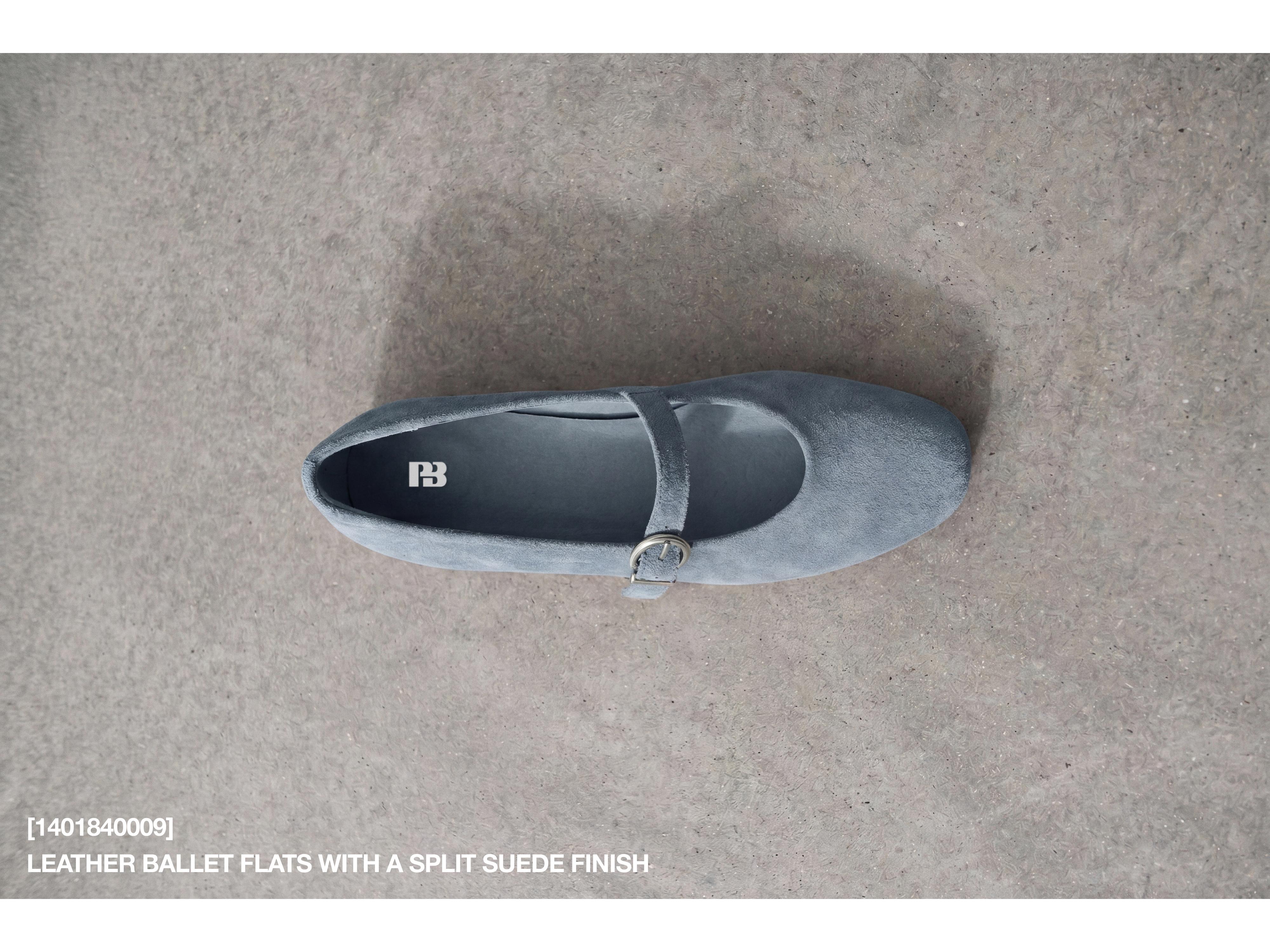 Leather ballerinas — Blue