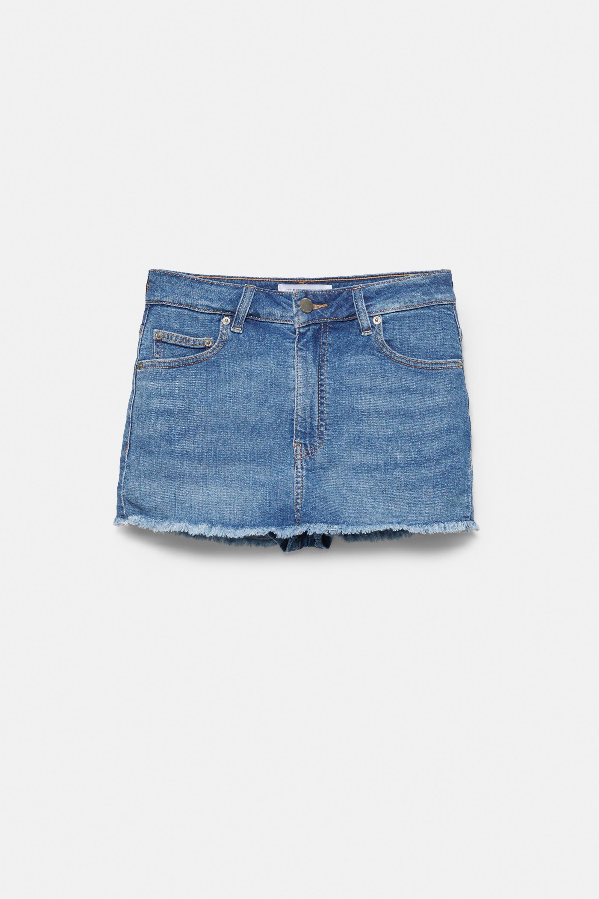 Denim skort — Medium blue
