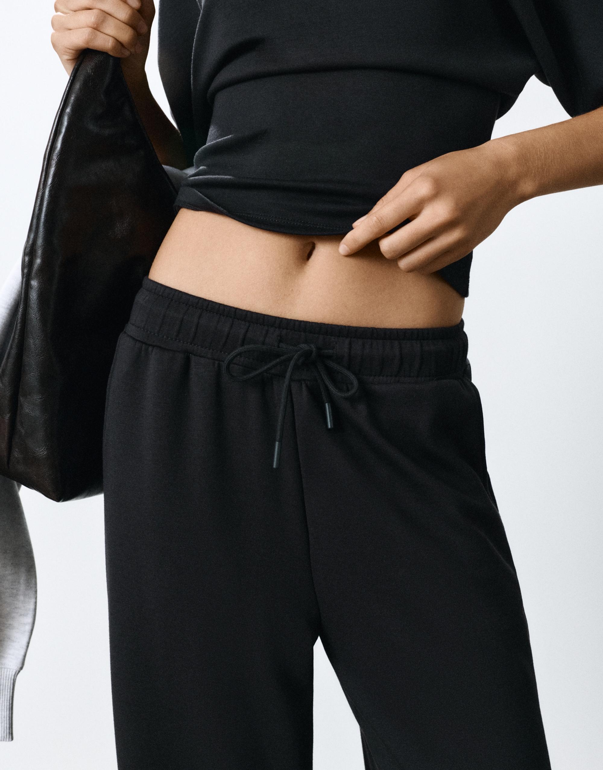Modal wide-leg trousers — Anthracite grey