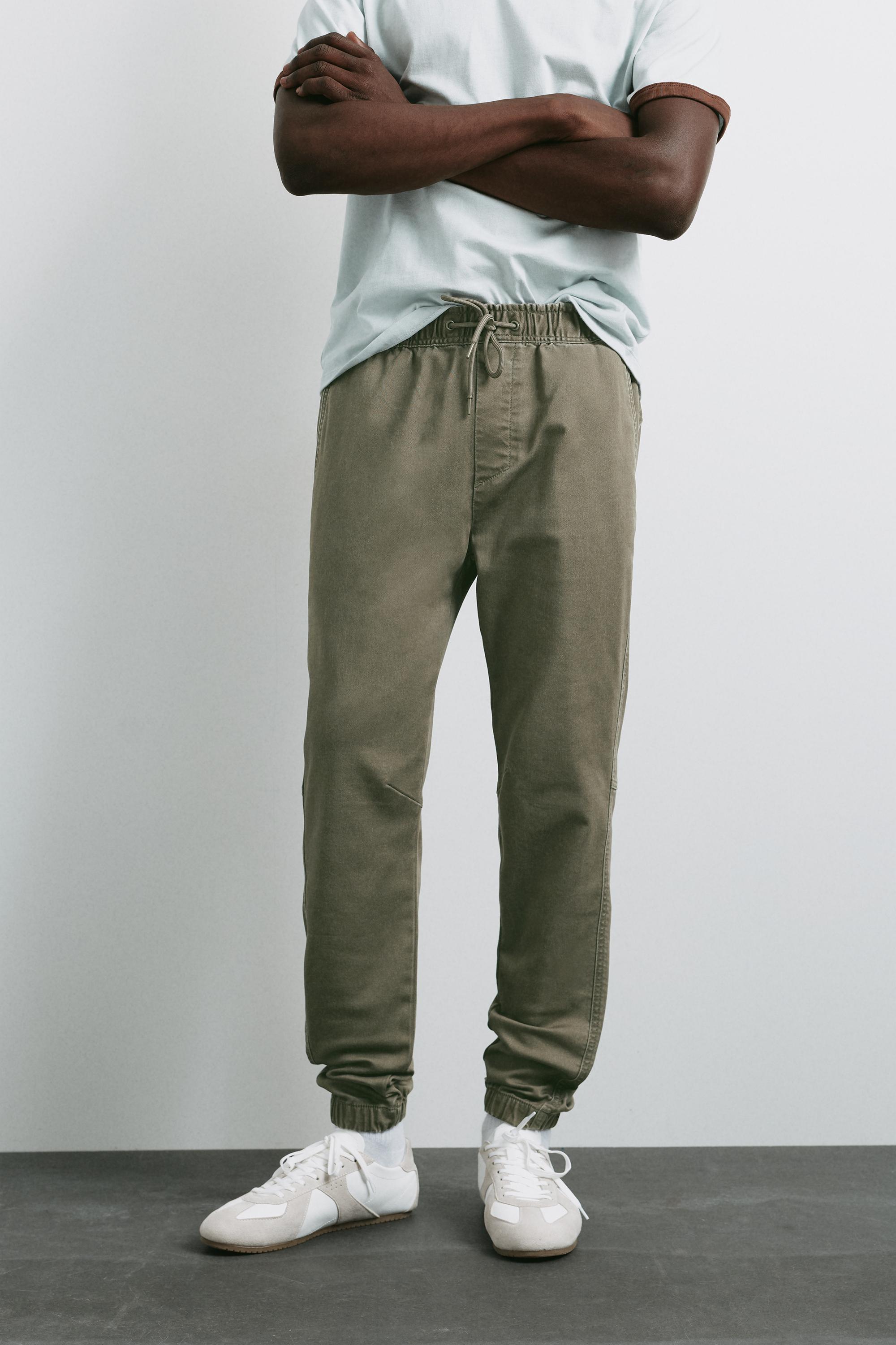 Regular fit jogging trousers — Dark khaki