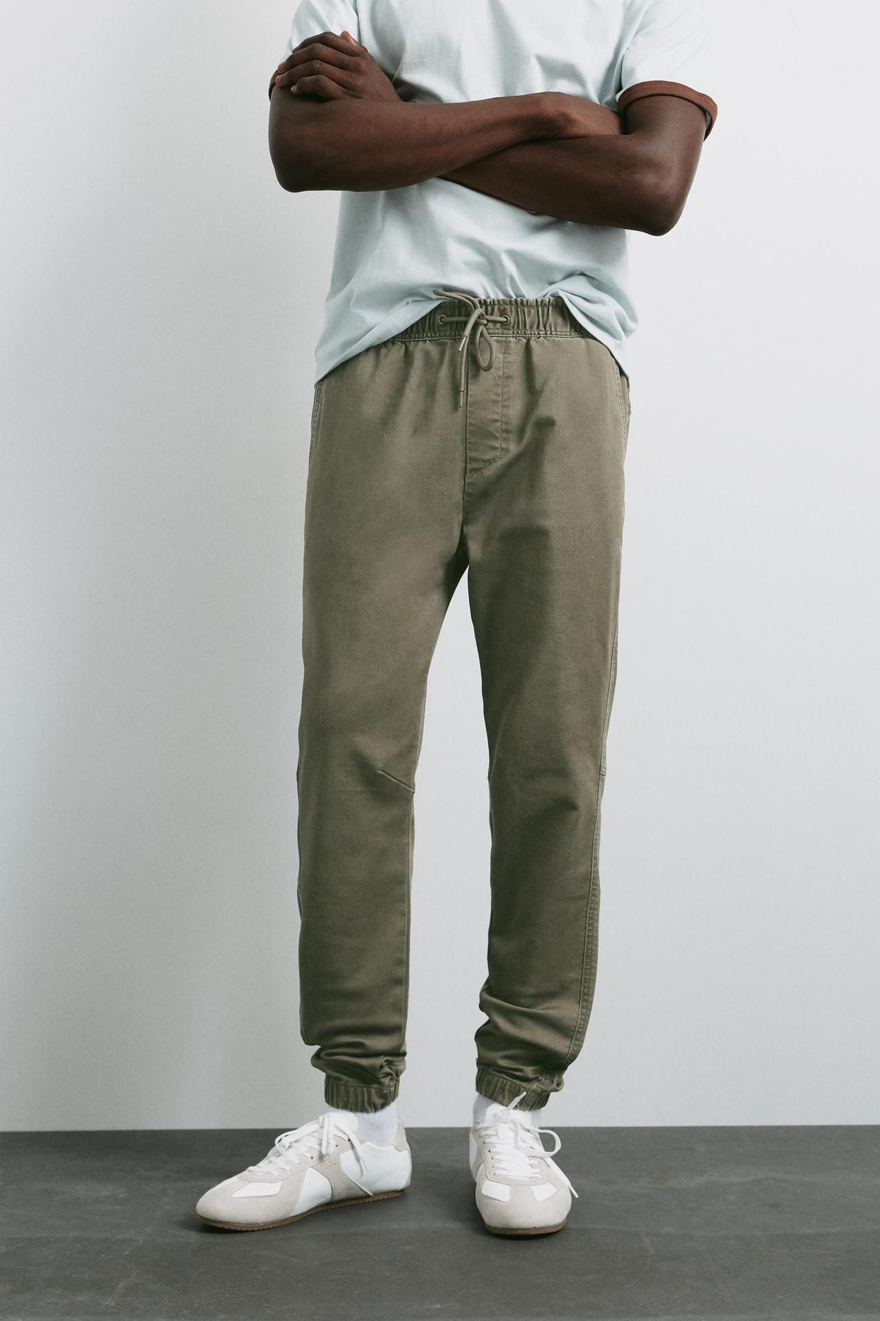 Regular fit jogging trousers — Dark khaki