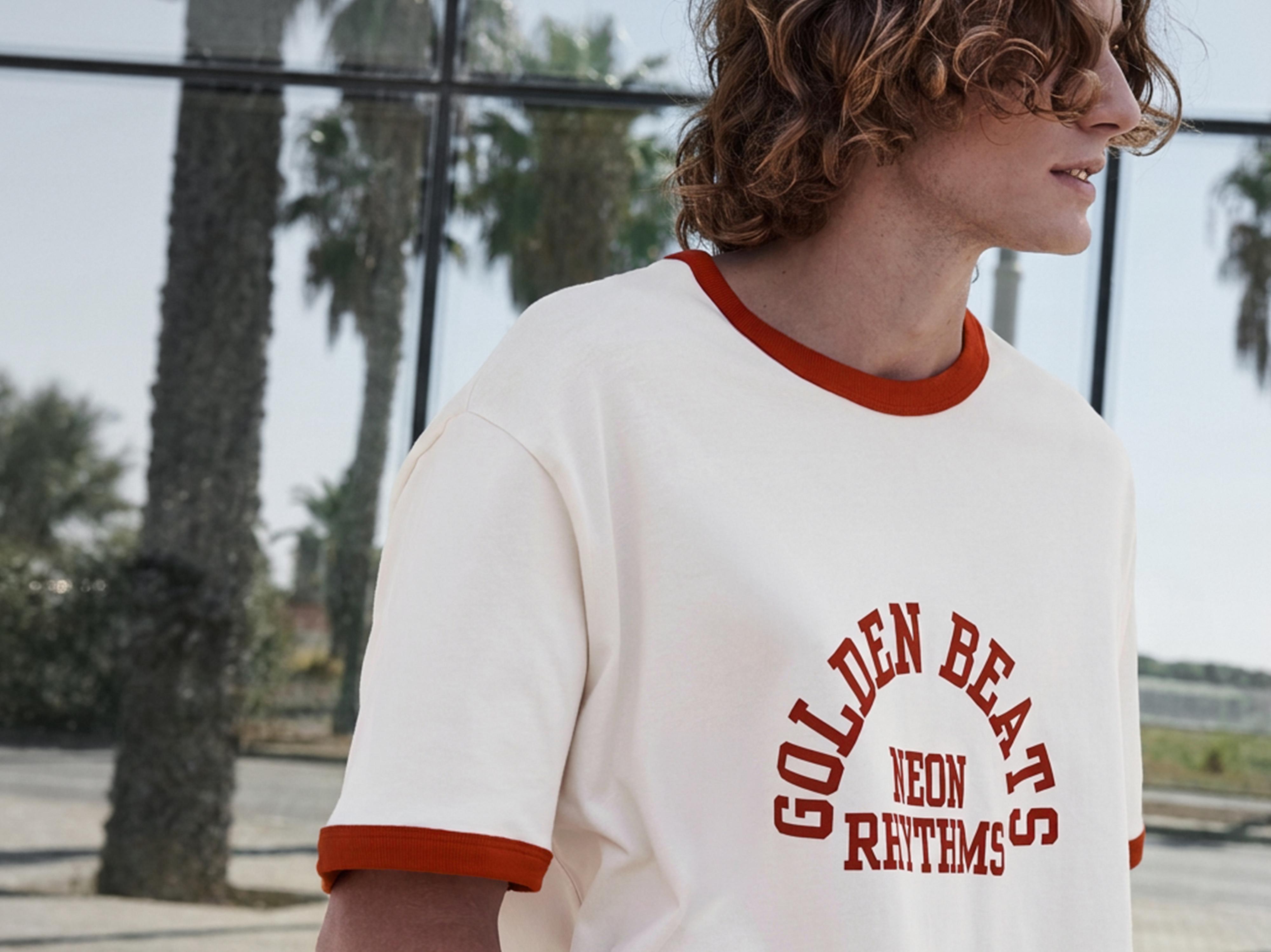 Ribbed graphic T-shirt — Red