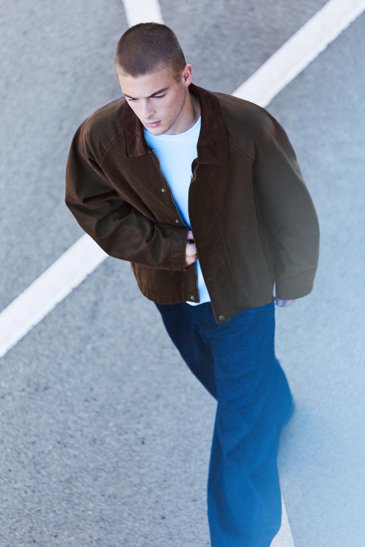 Waxed corduroy collar jacket — Copper