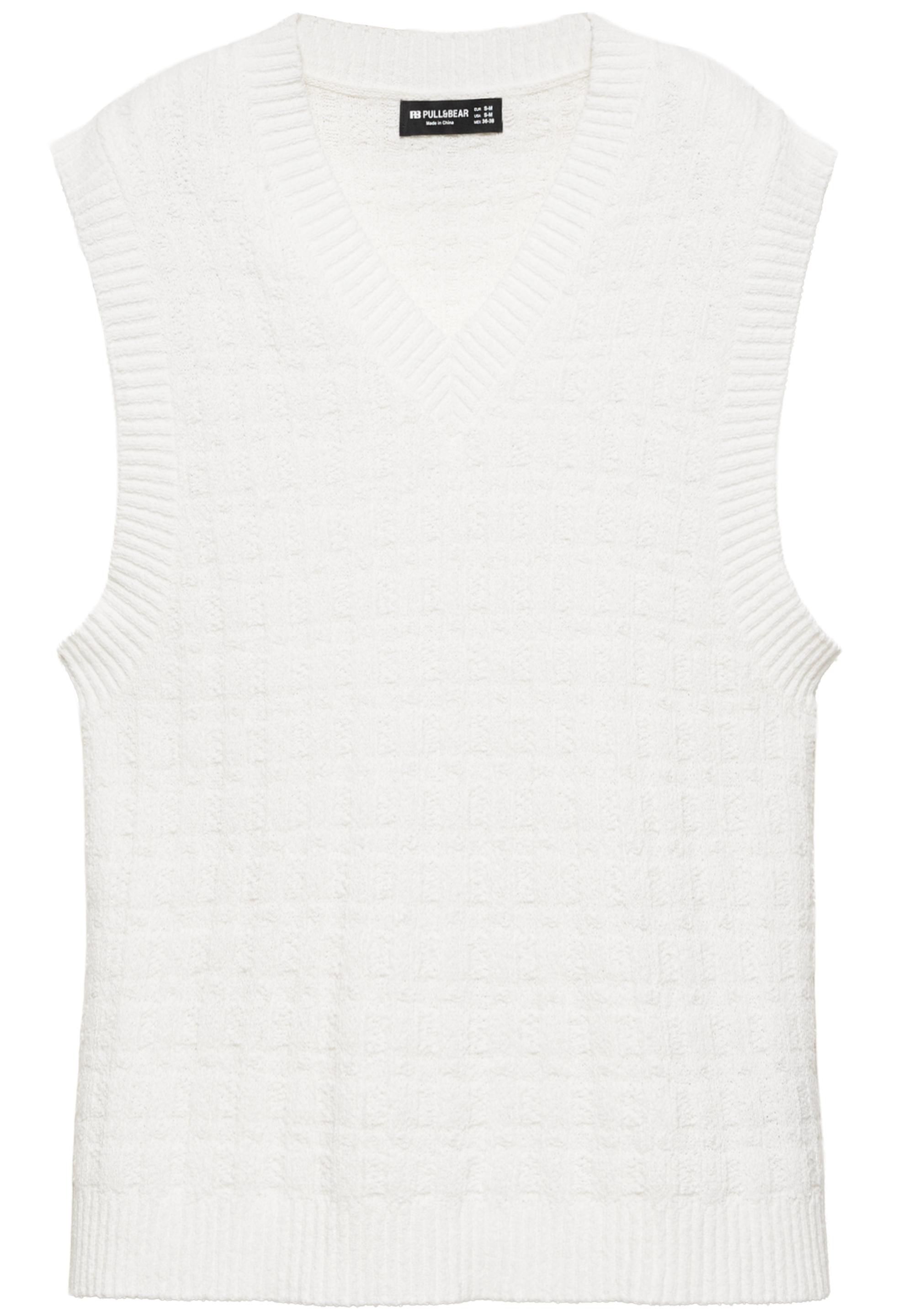 Bouclé vest — Bright white