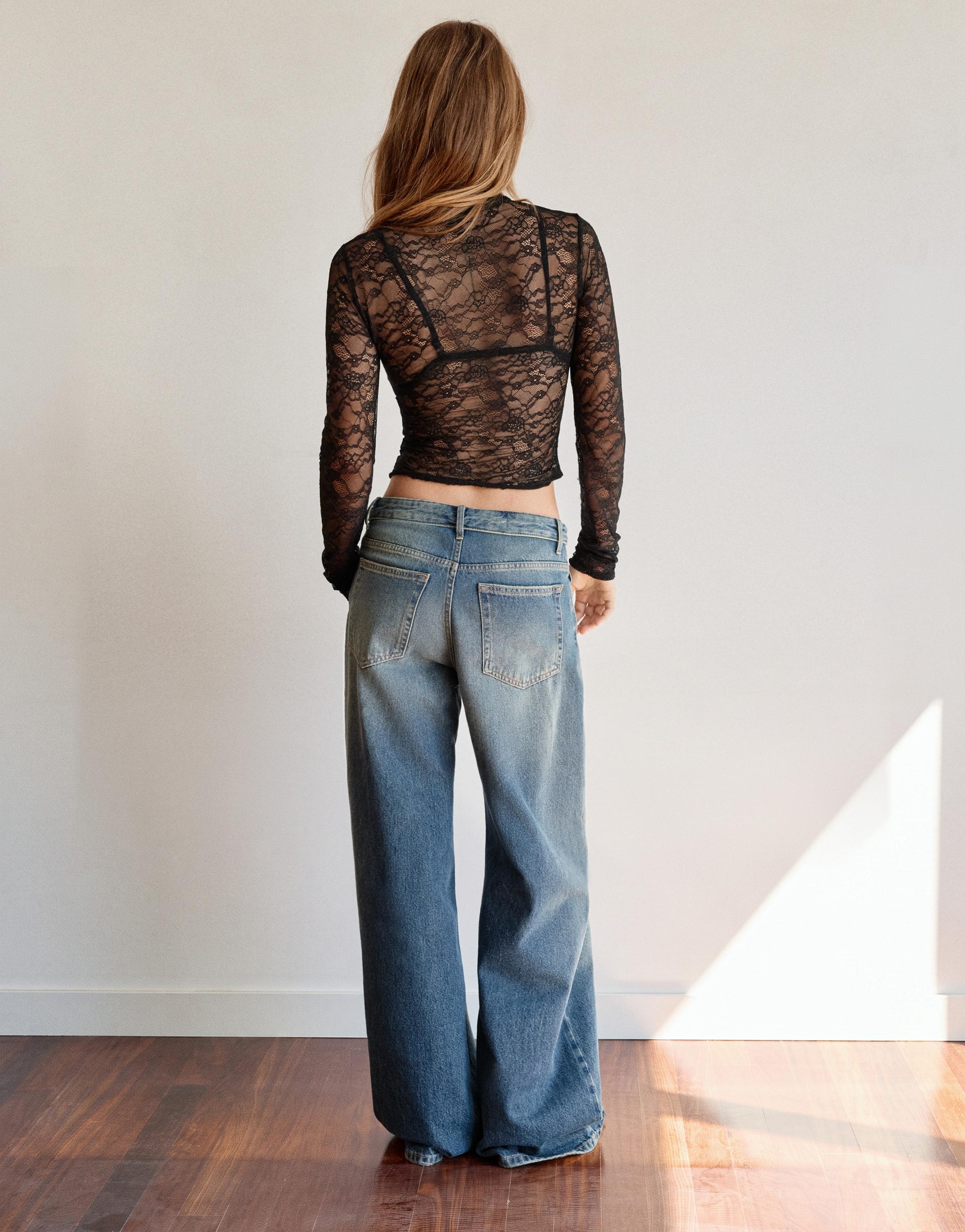 Pull&Bear Dantel top görsel 8