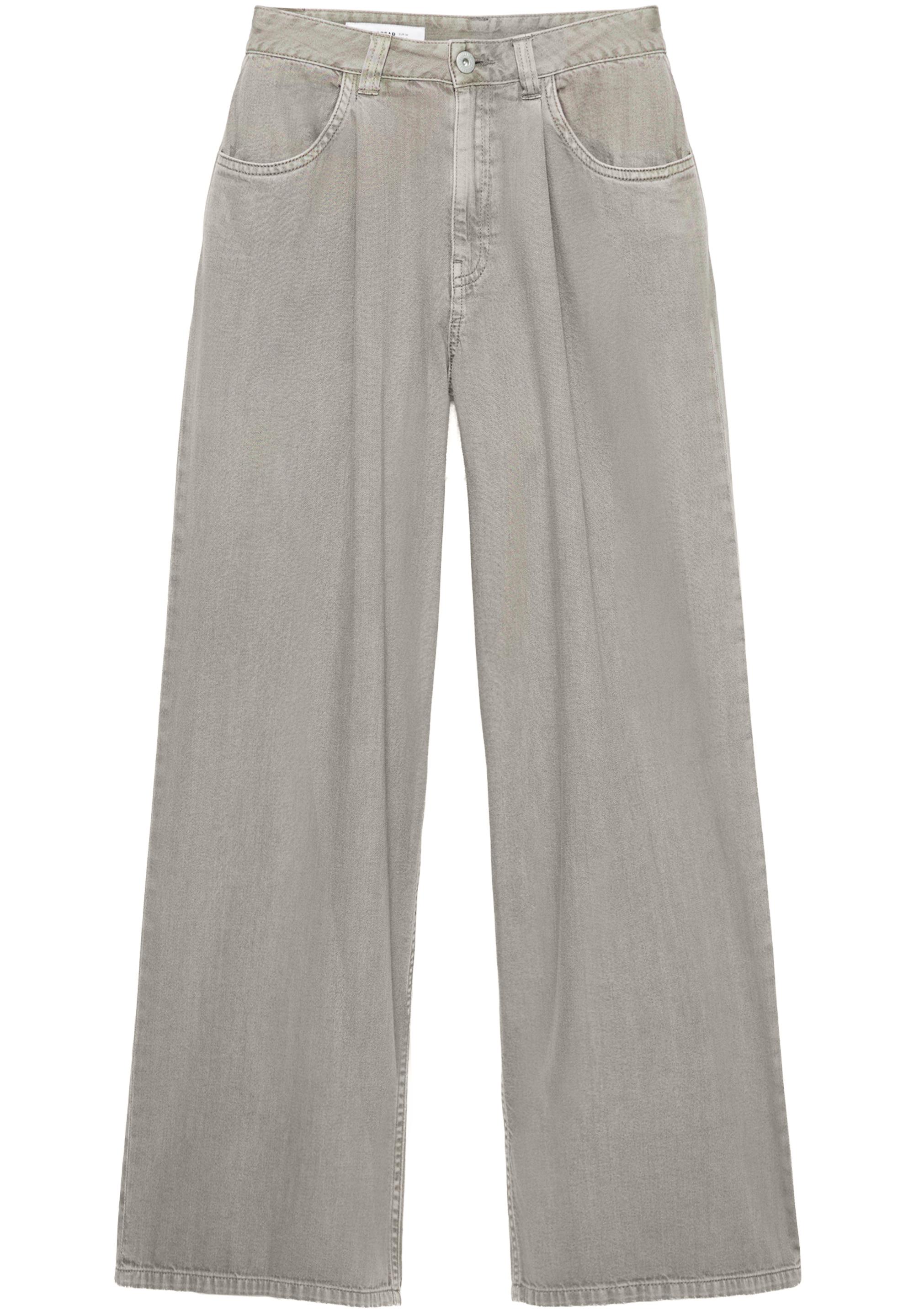 Wide-leg jeans with darts — Taupe