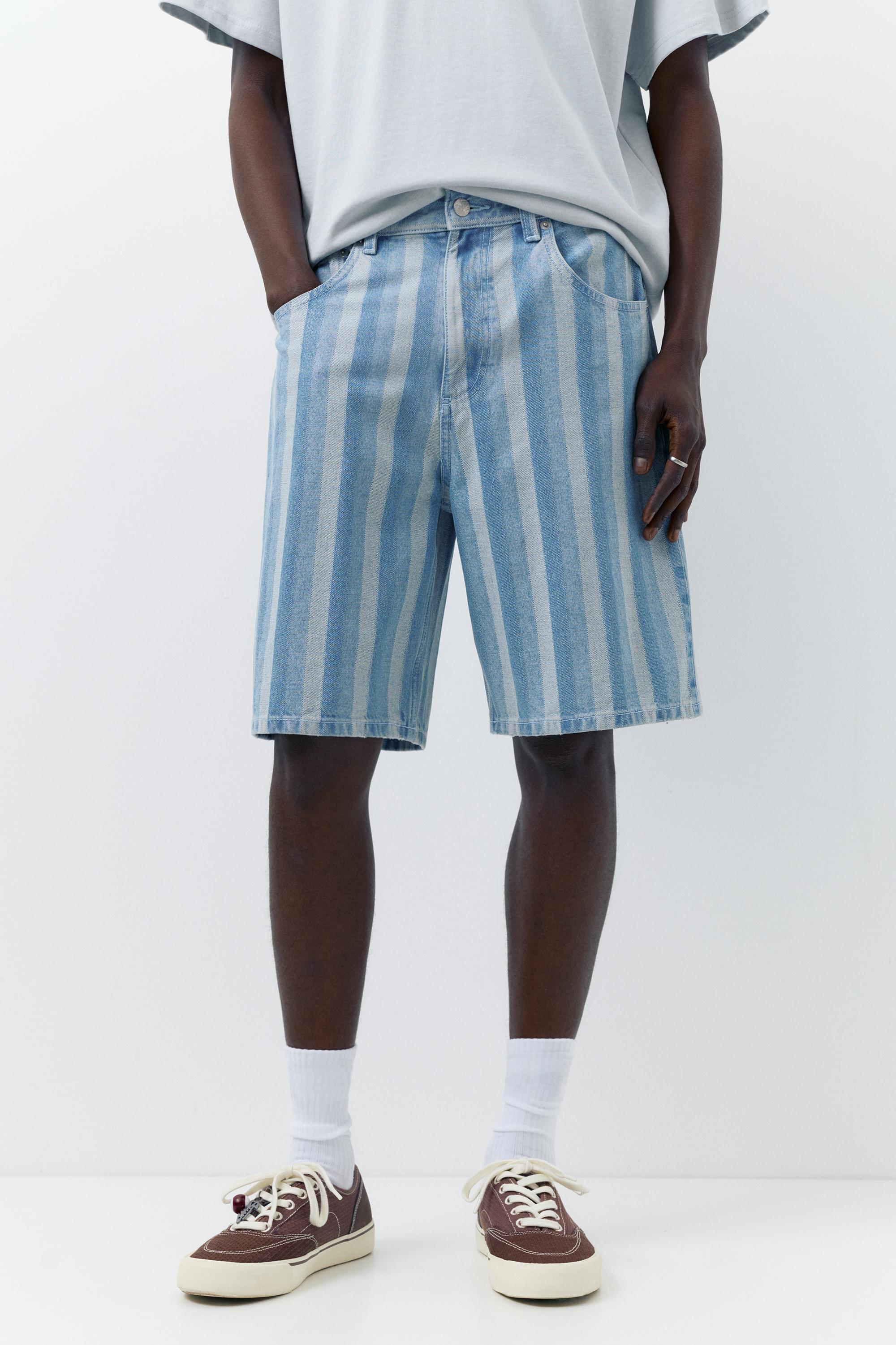 Baggy denim bermuda - Görsel 10