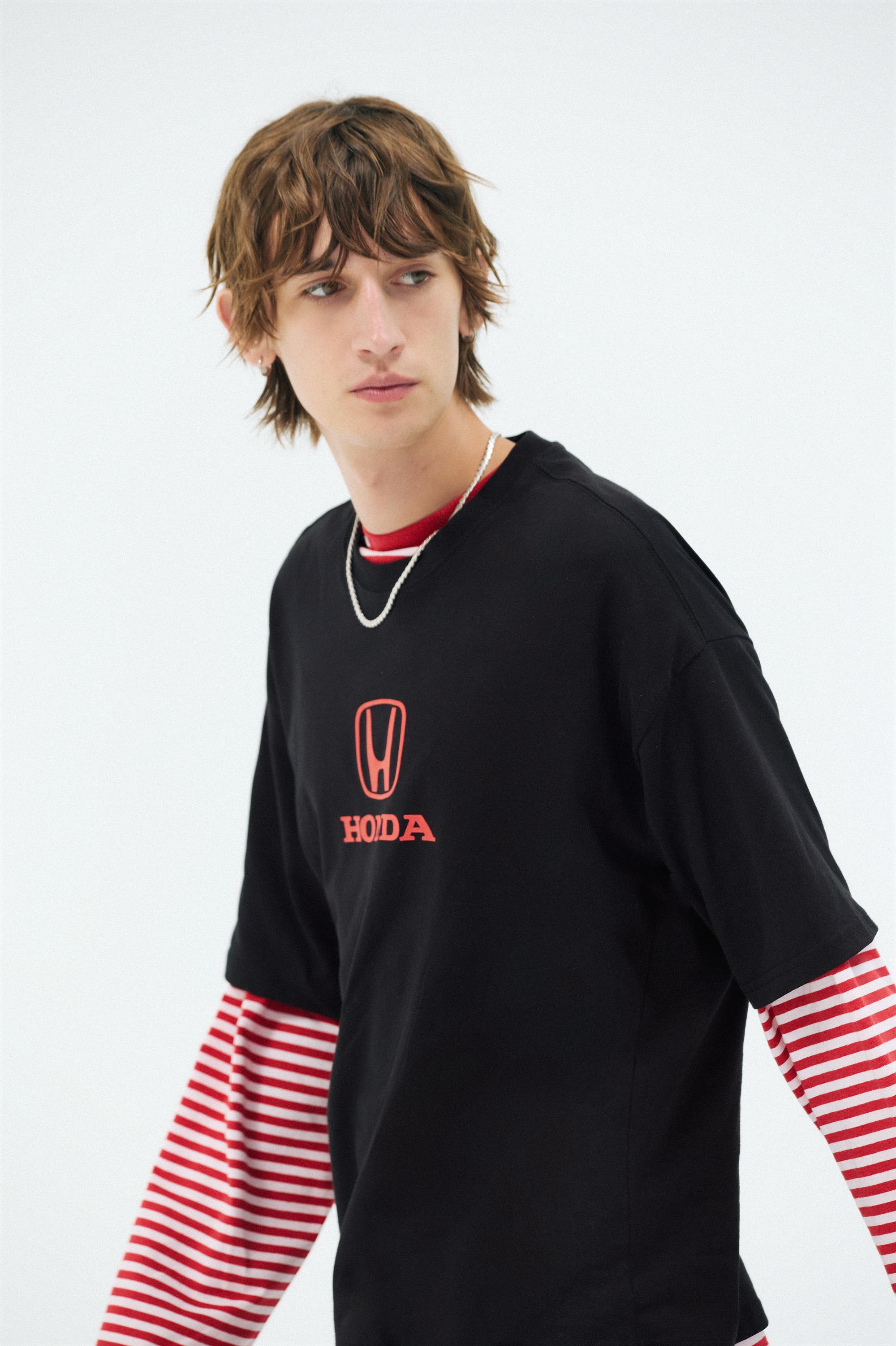 Relaxed fit Honda logo T-shirt — Black