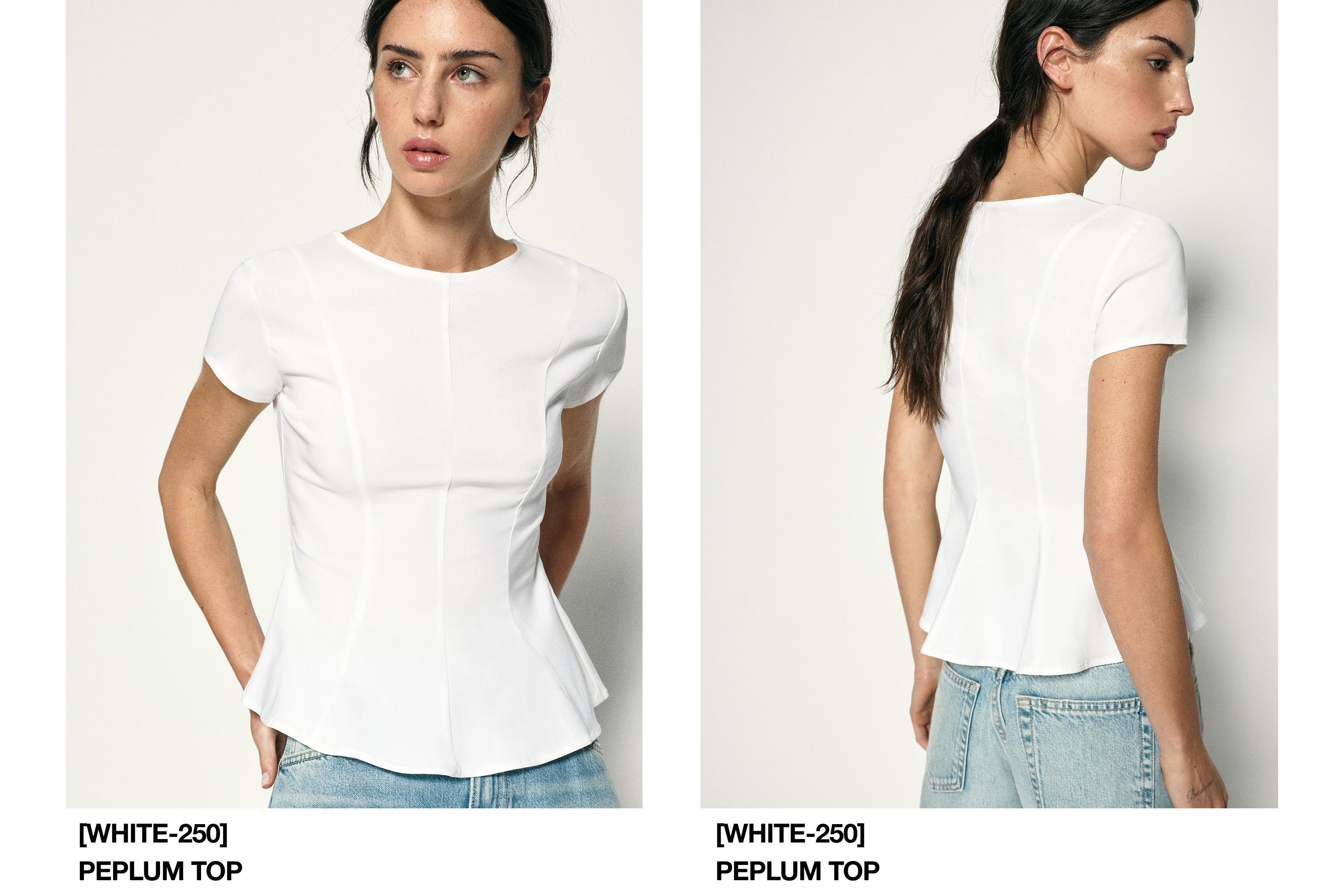 Peplum top — White