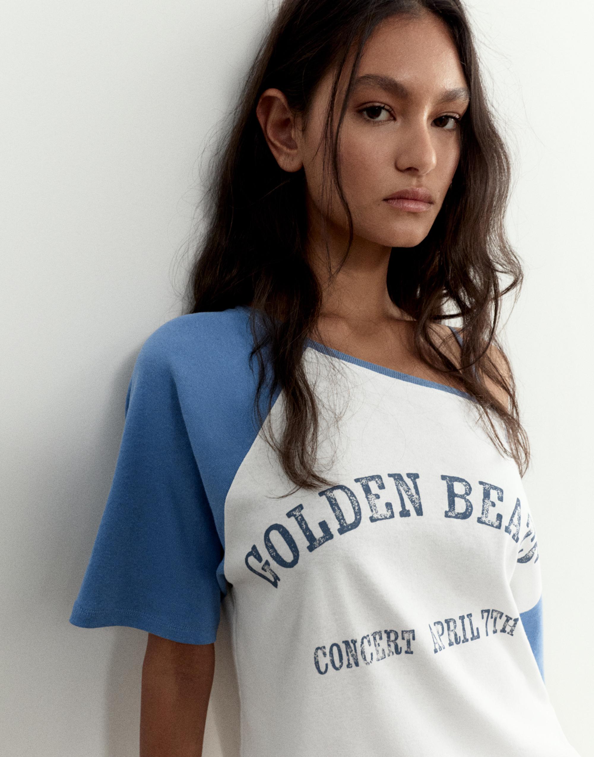 Asymmetric graphic T-shirt — Ice
