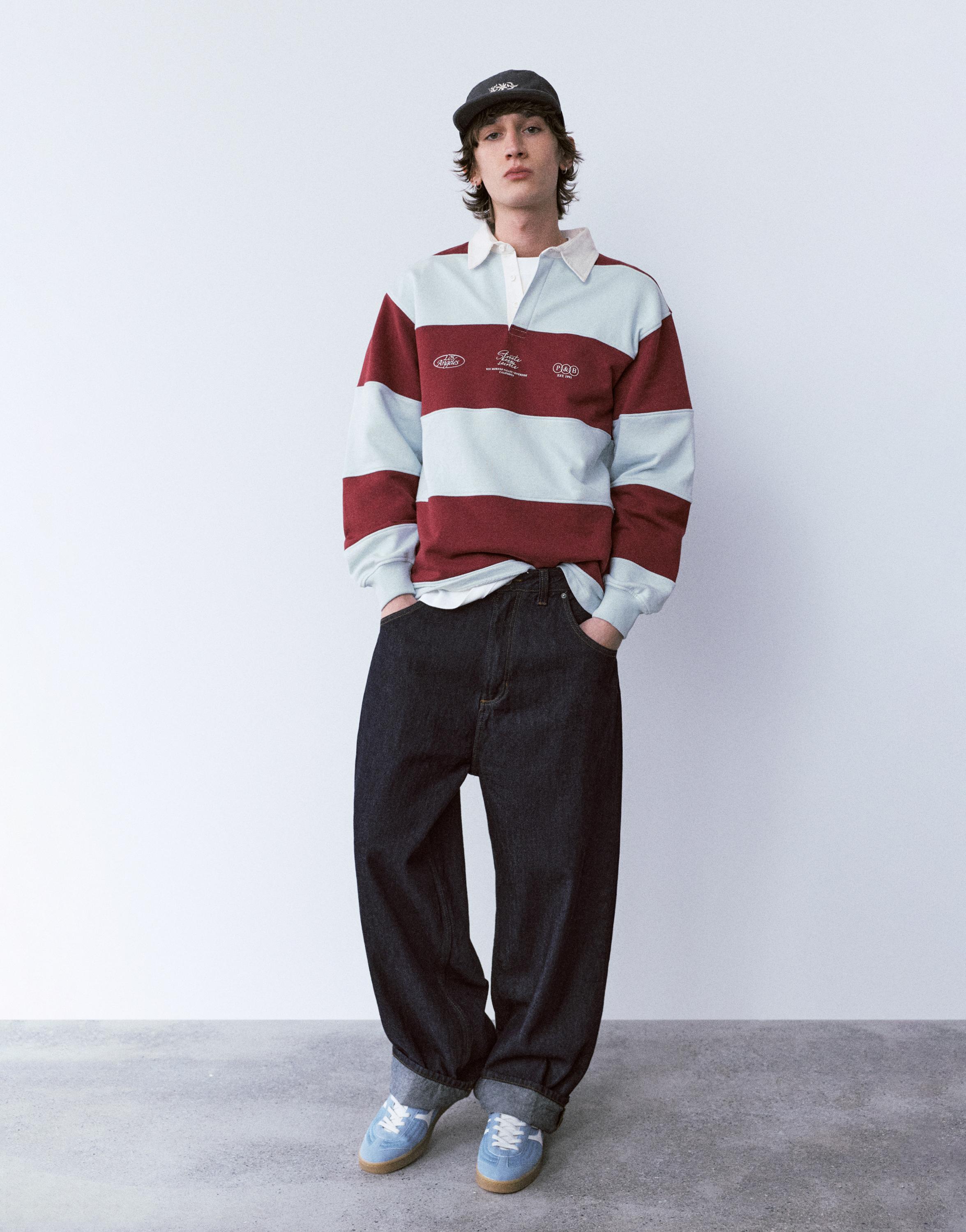 Çizgili uzun kollu polo - Görsel 13