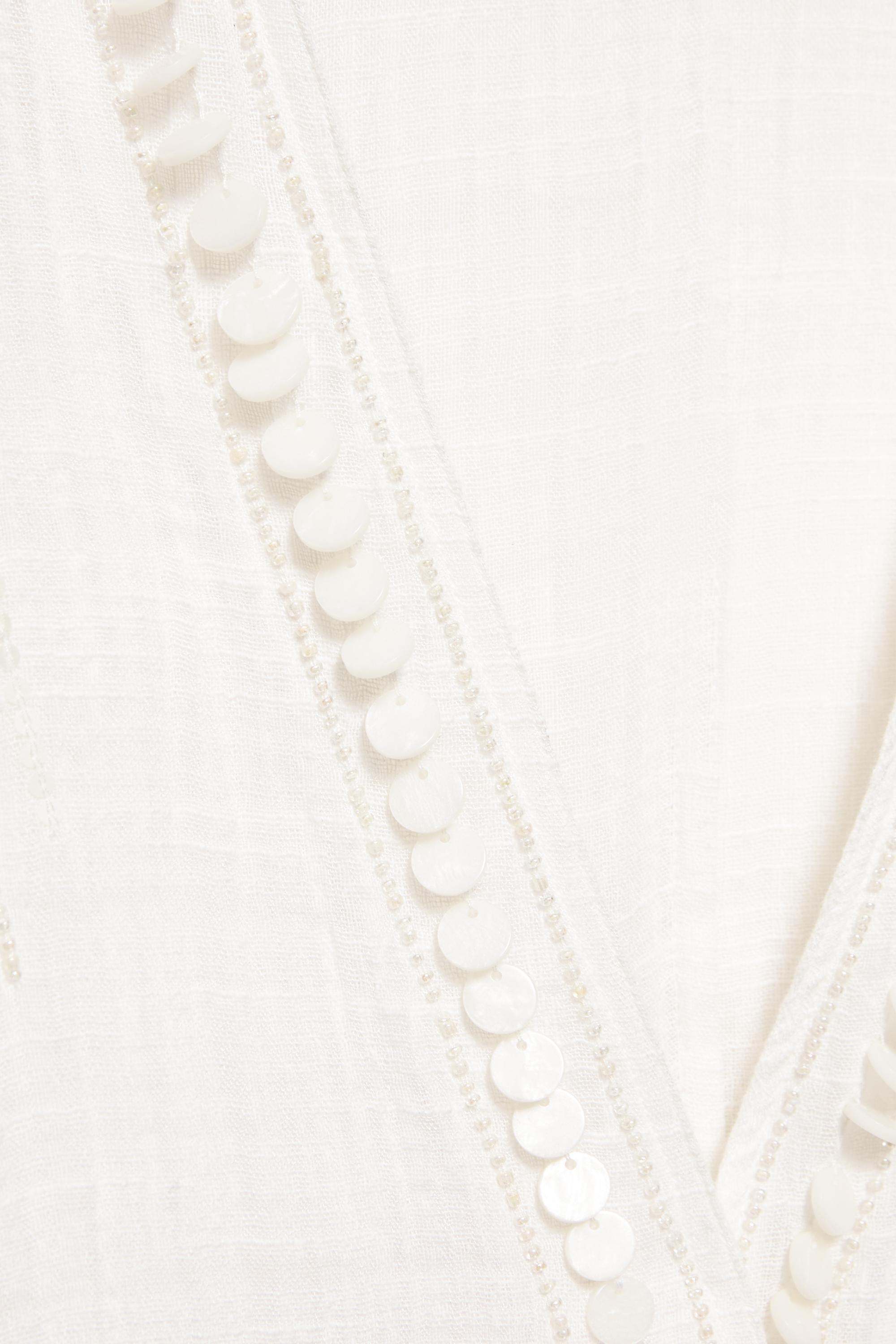 Beaded wrap shirt — White