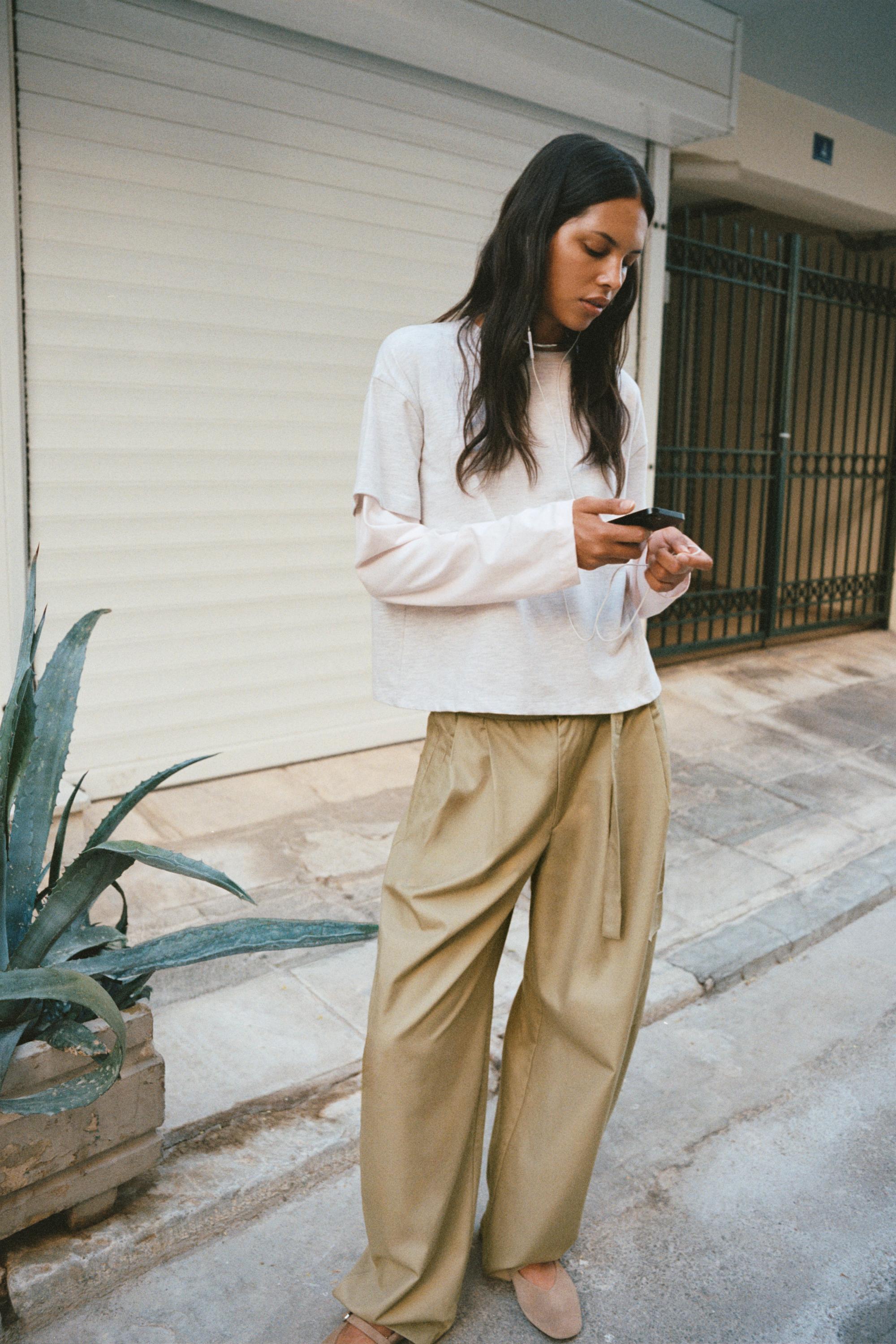 Double sleeve T-shirt — Pale grey