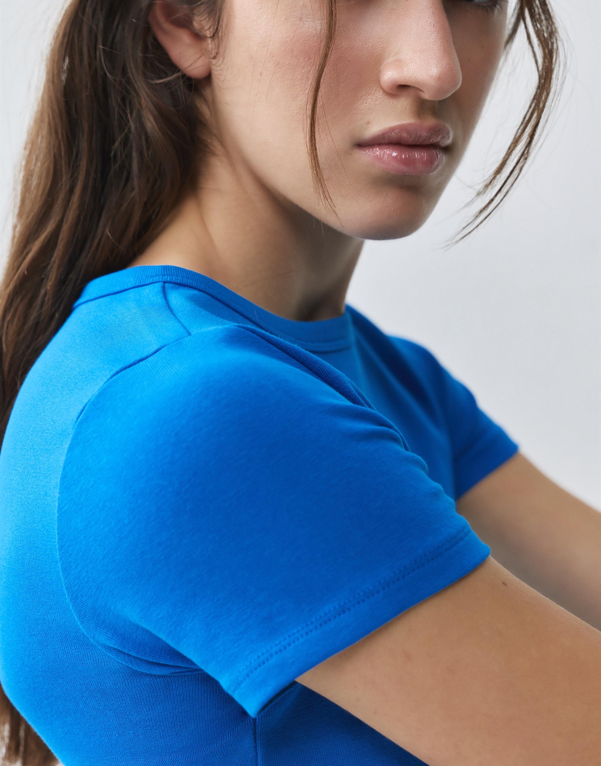 Fitted short sleeve T-shirt — Blue
