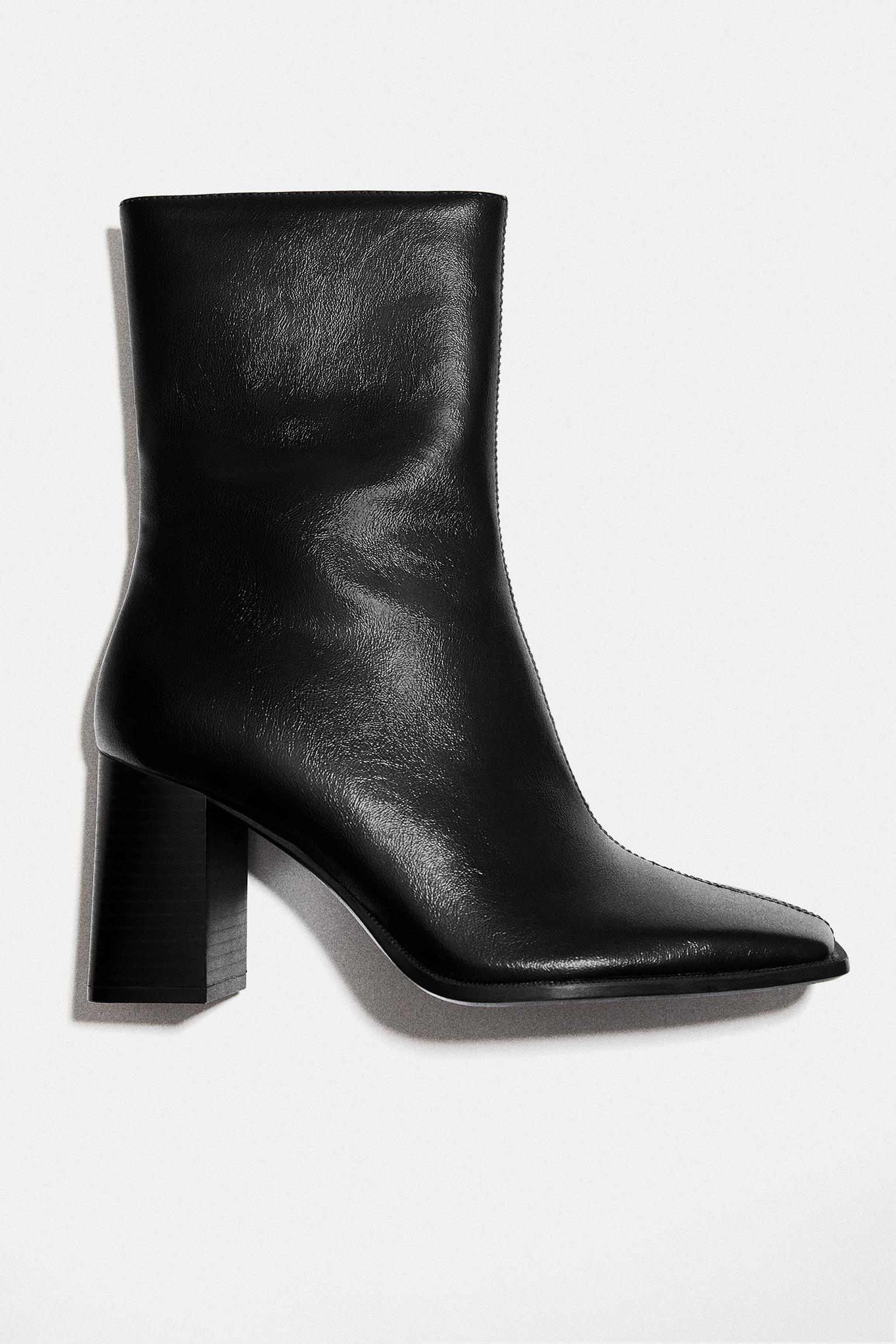 High-heel ankle boots — Black