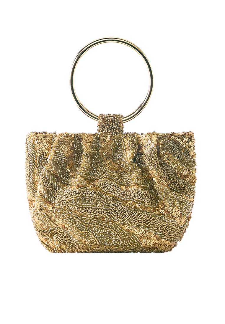 Beaded handbag — Gold