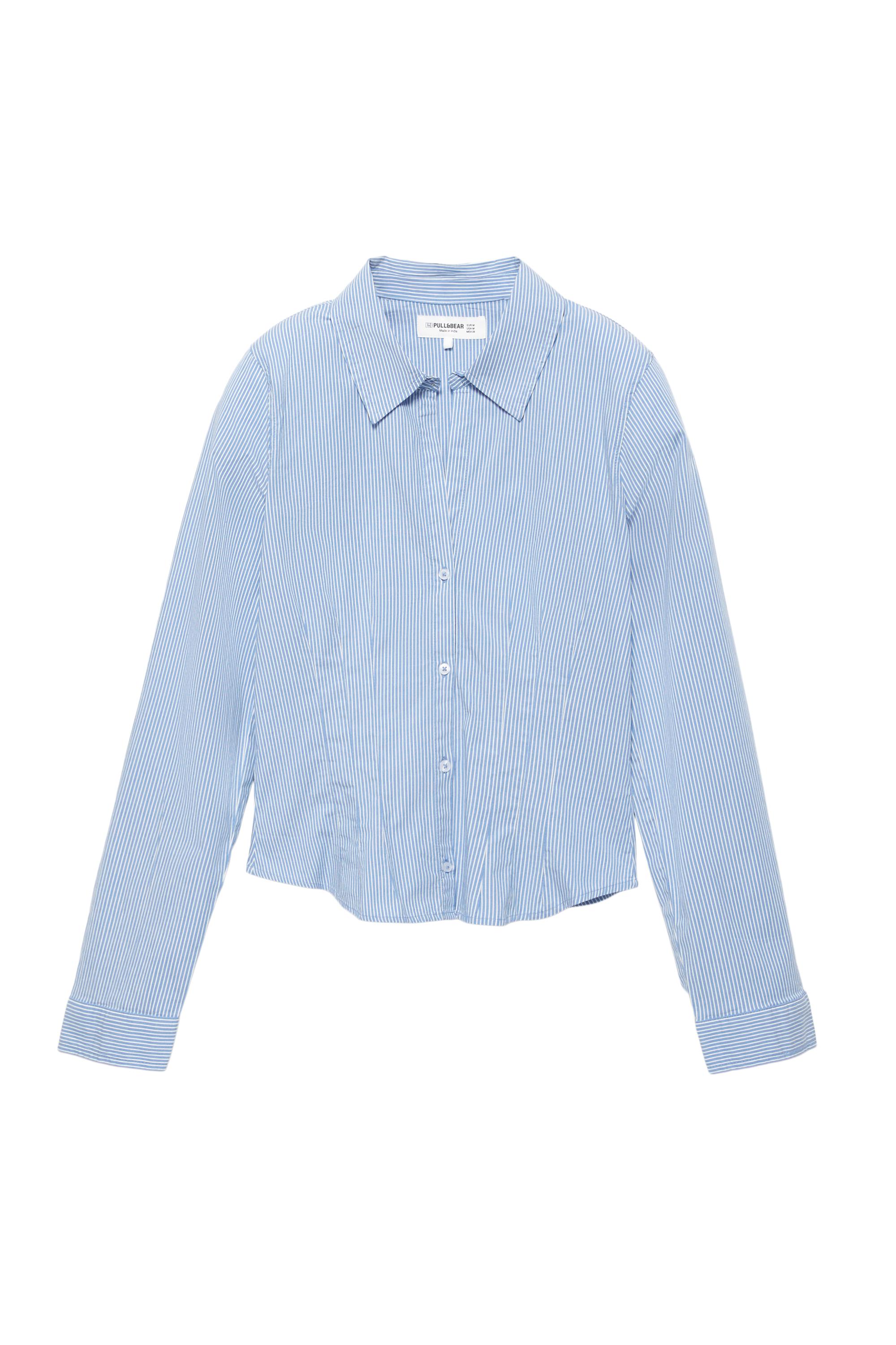 Poplin yırtmaçlı dar kesim gömlek - Görsel 114