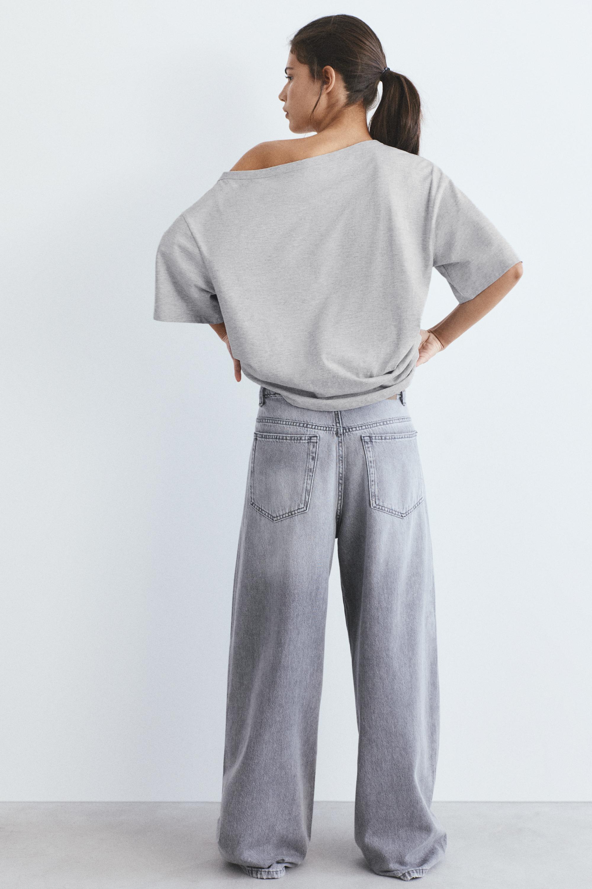 Asimetrik kısa kollu t-shirt - Görsel 7