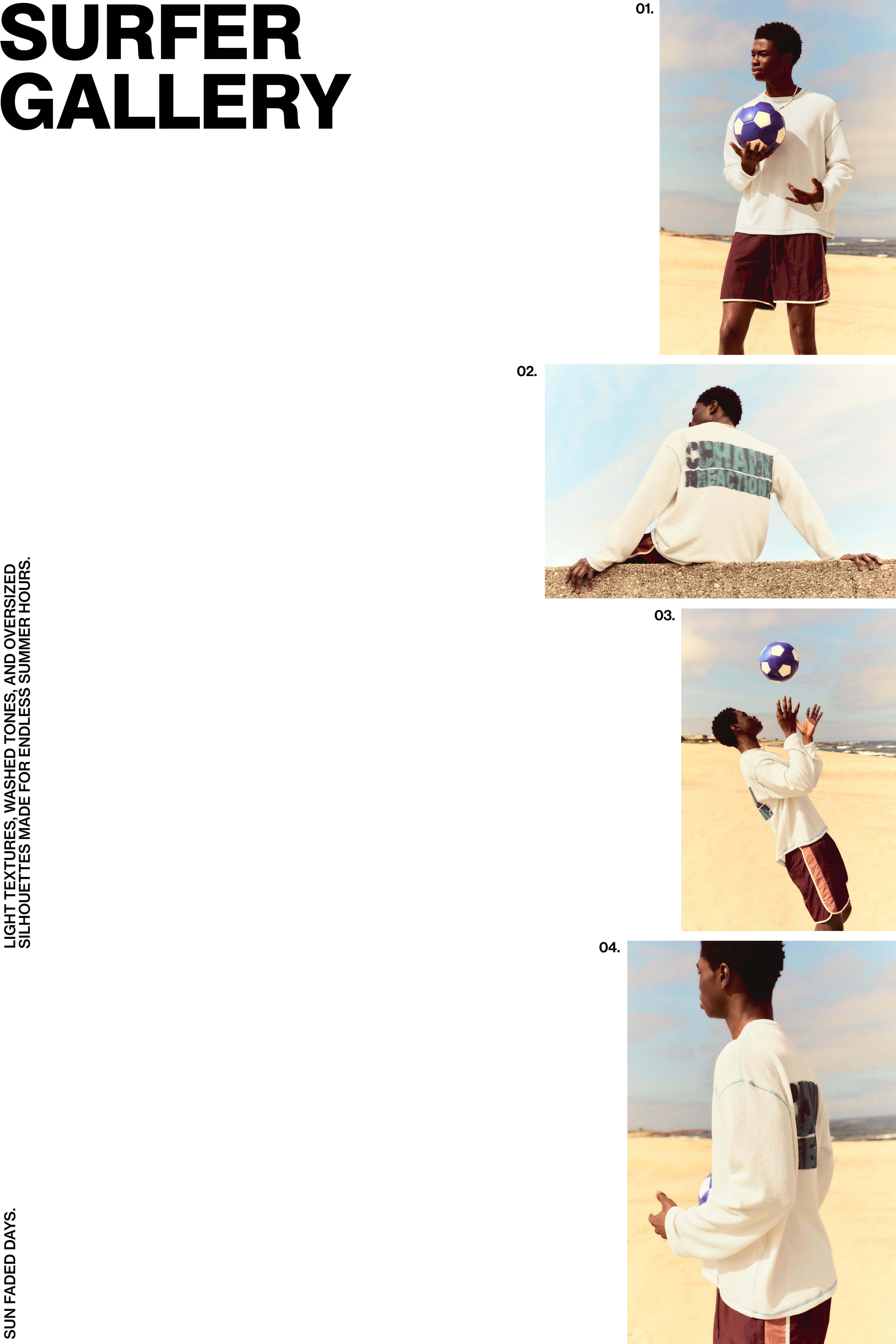 Long sleeve graphic T-shirt with topstitching — Ecru