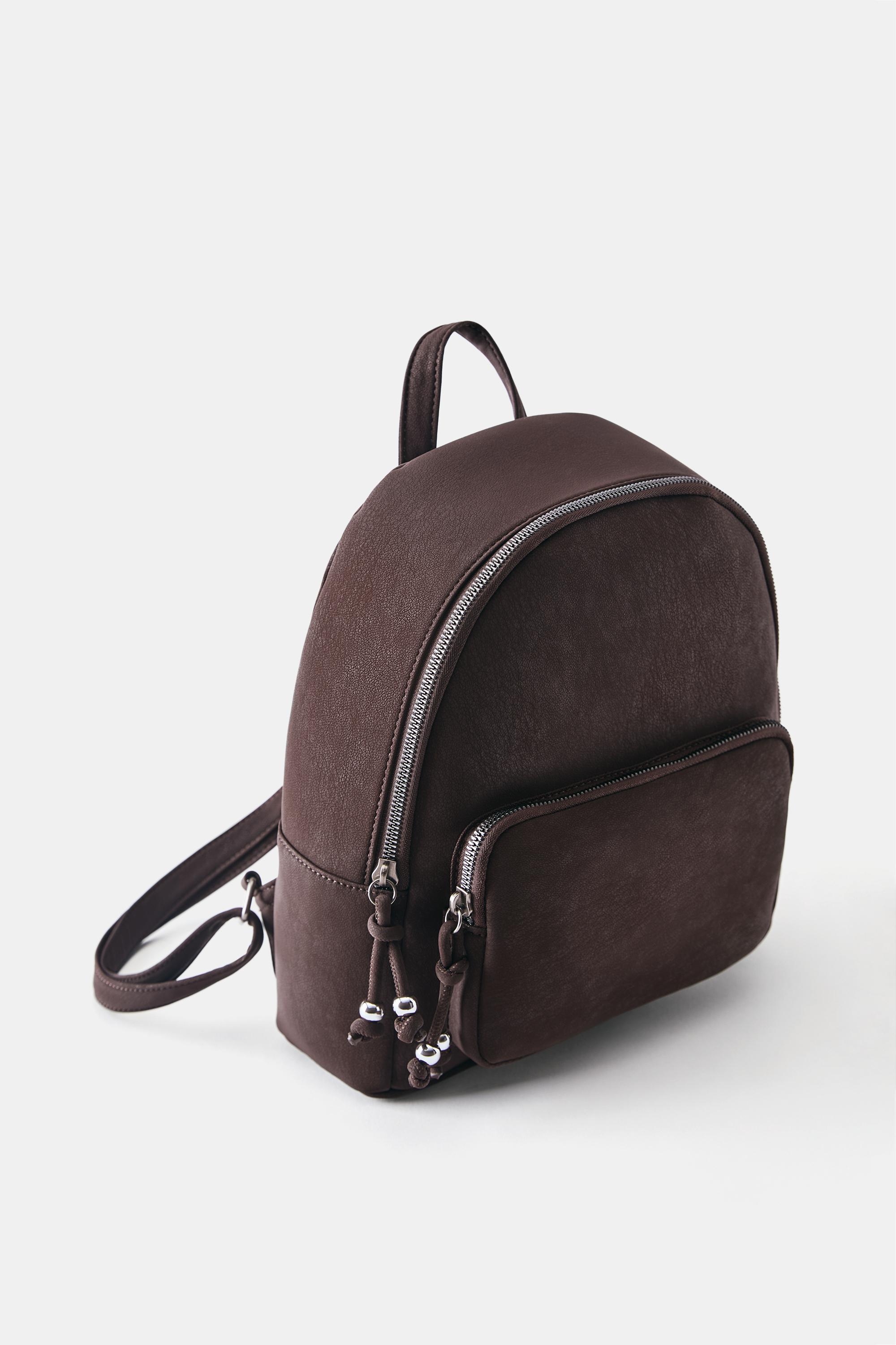 Rubberised backpack — Brown