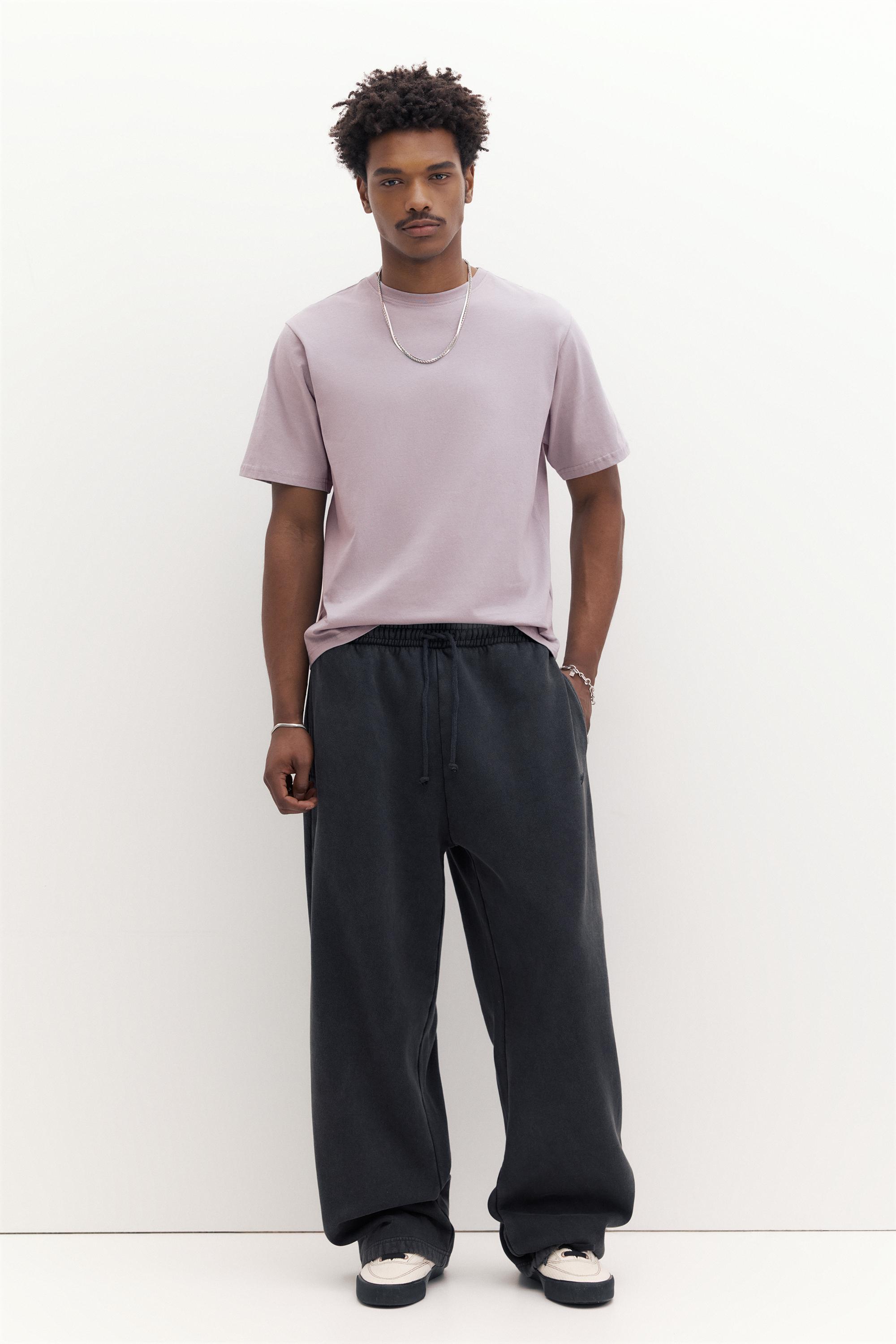 Basic short sleeve cotton T-shirt — Pale mauve