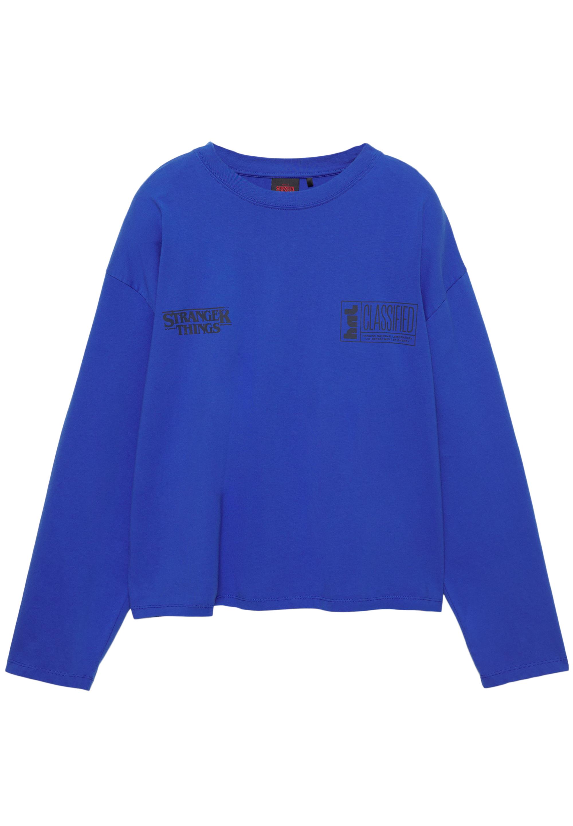 Mavi Stranger Things tişört - Görsel 6
