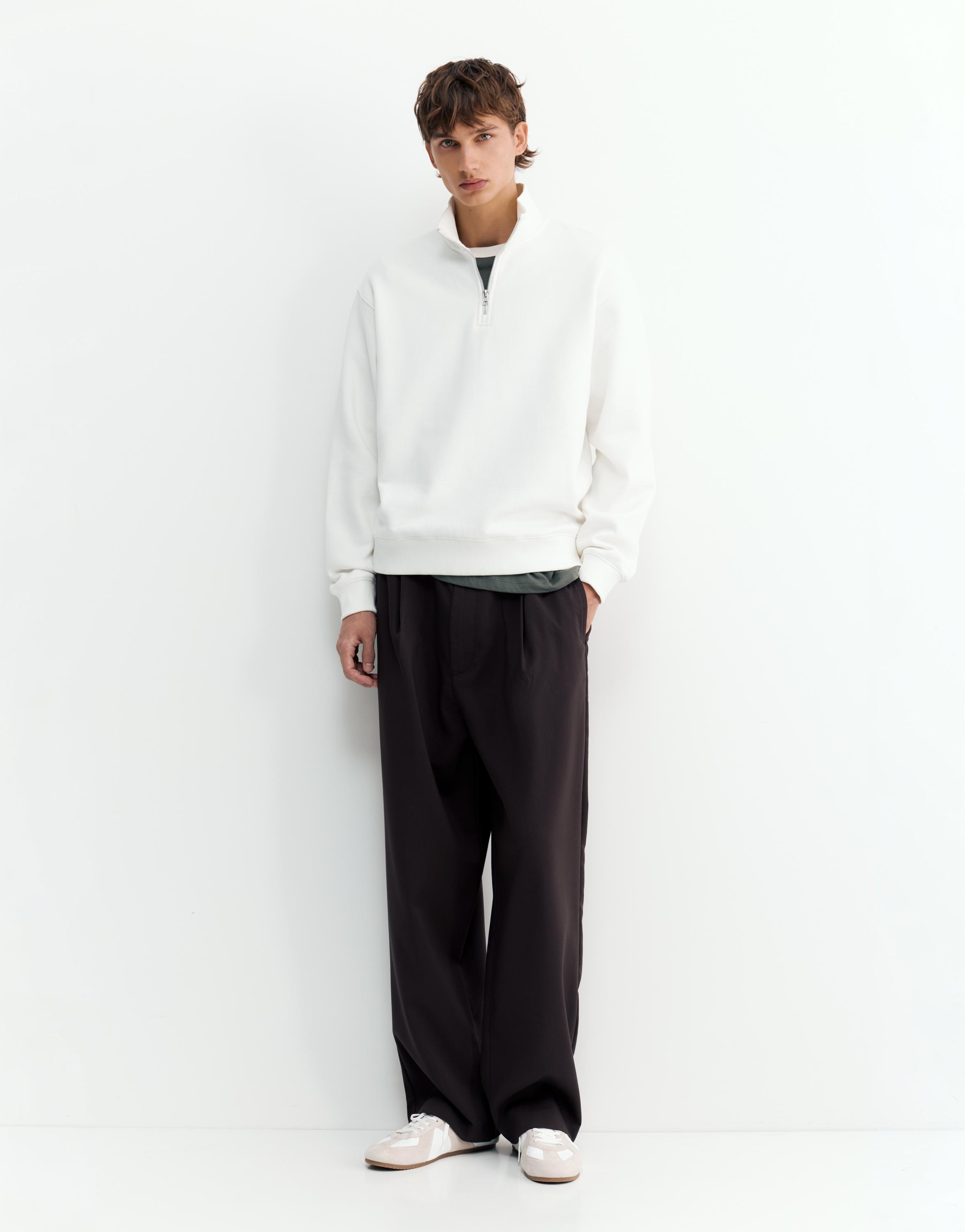 Quarter-zip sweatshirt — Off white