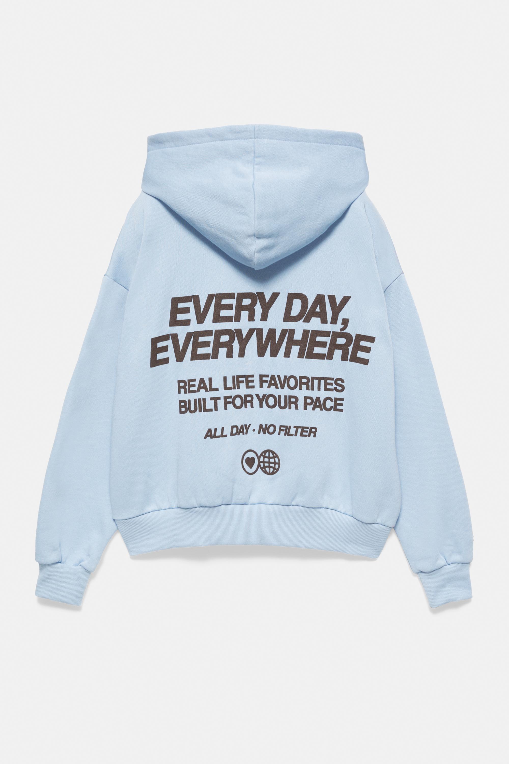 Oversize graphic hoodie — Pastel blue