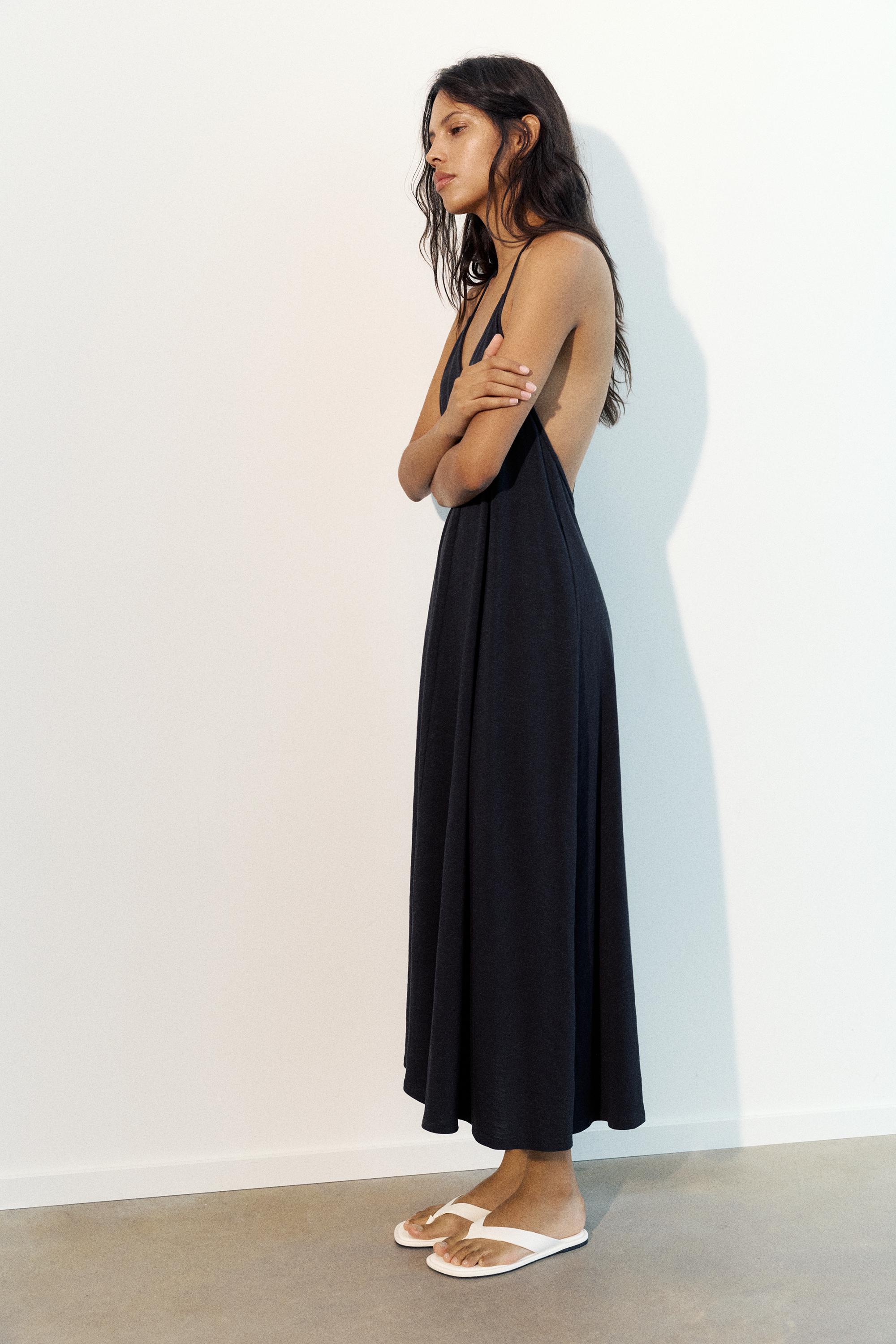 Strappy back midi dress — Anthracite grey