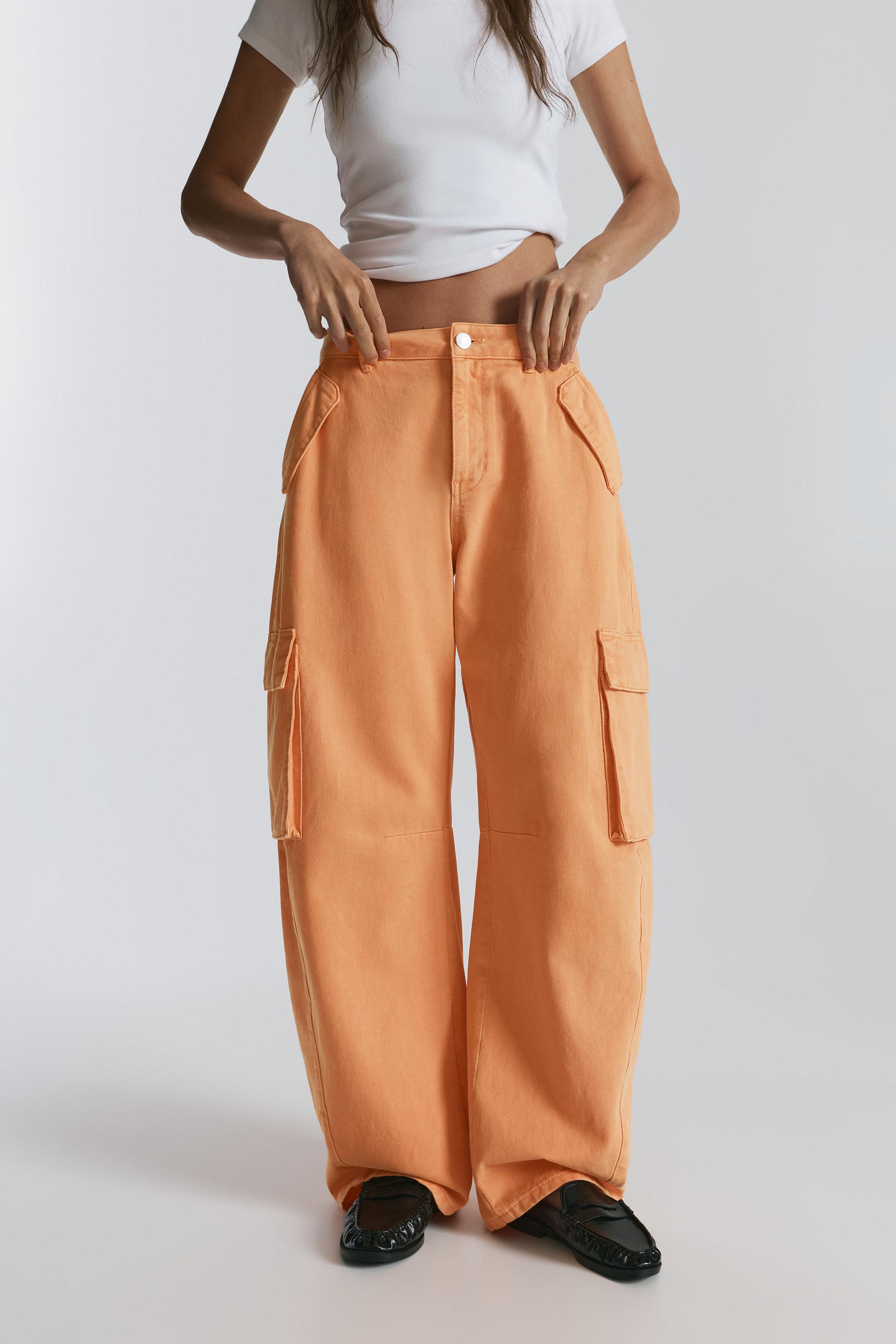 Balloon fit cargo trousers — Orange