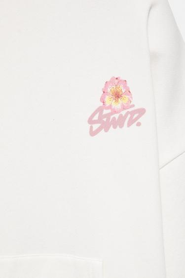 Flower graphic hoodie — Ice 7