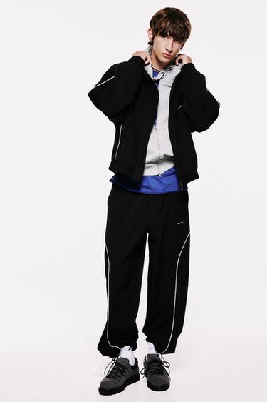 Technical jogger trousers with piping — Black 2
