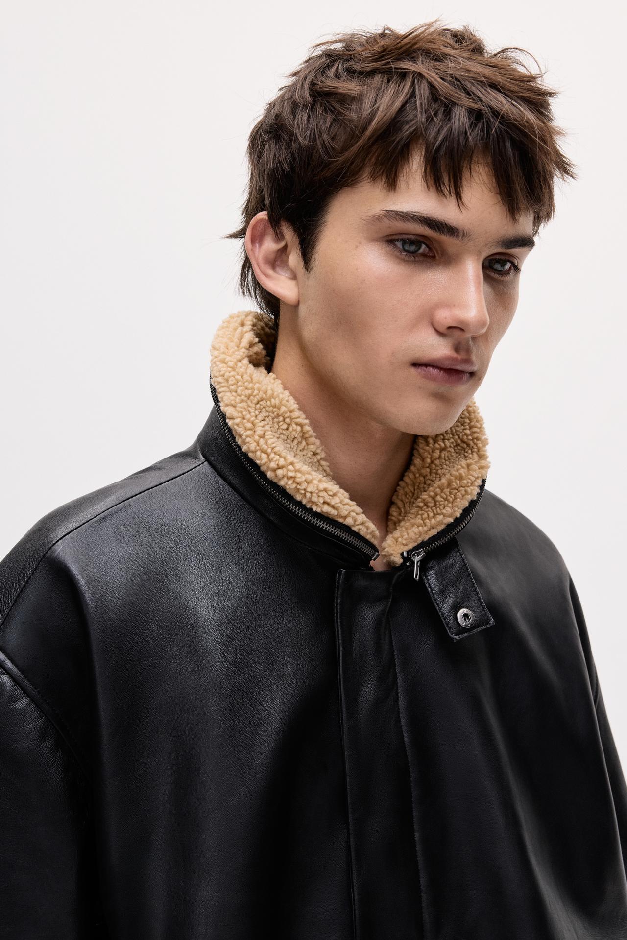 Oscar Ouyang 100% leather jacket — Black