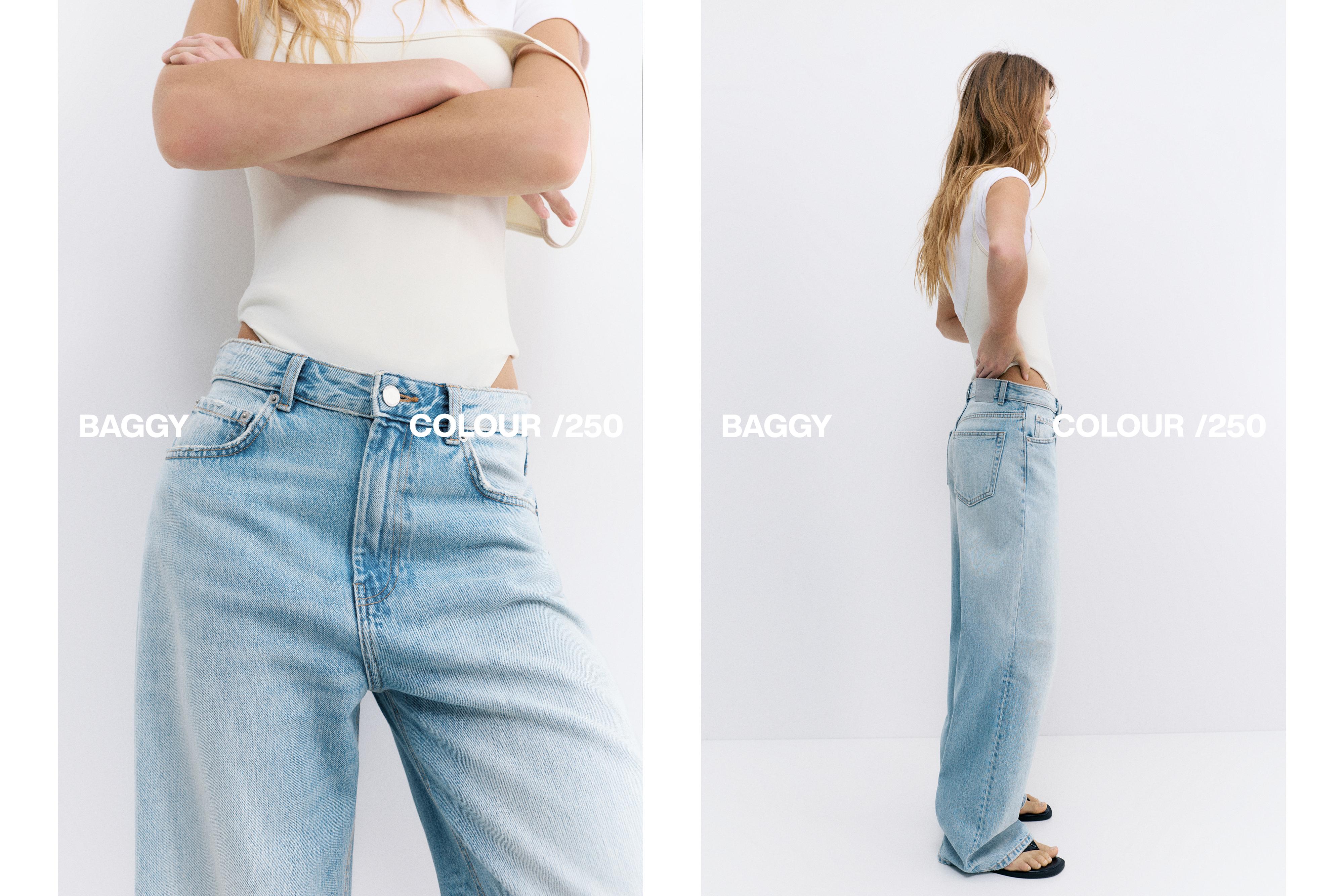 Mid-rise baggy jeans — Pale blue