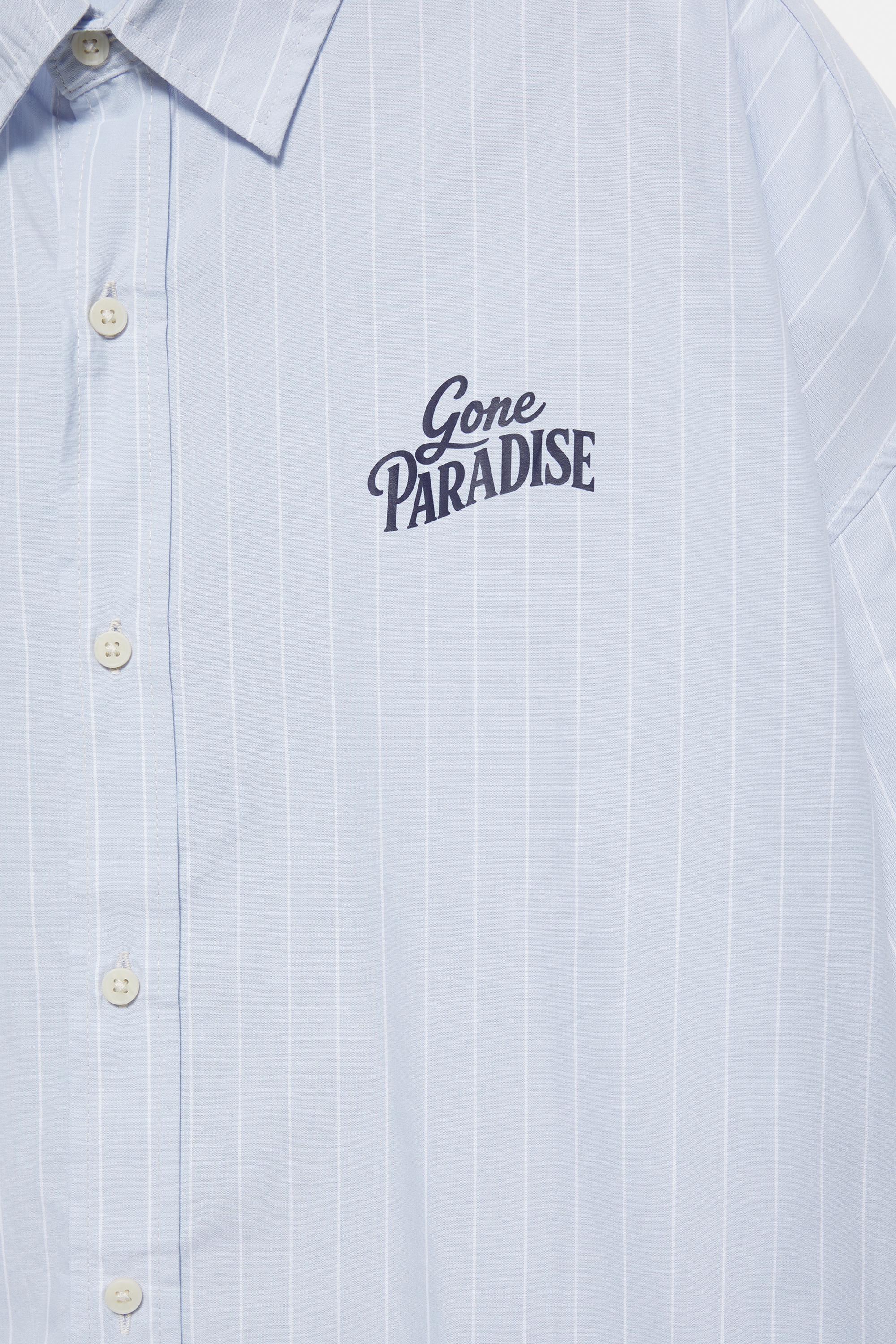 Double sleeve graphic shirt — Pale blue